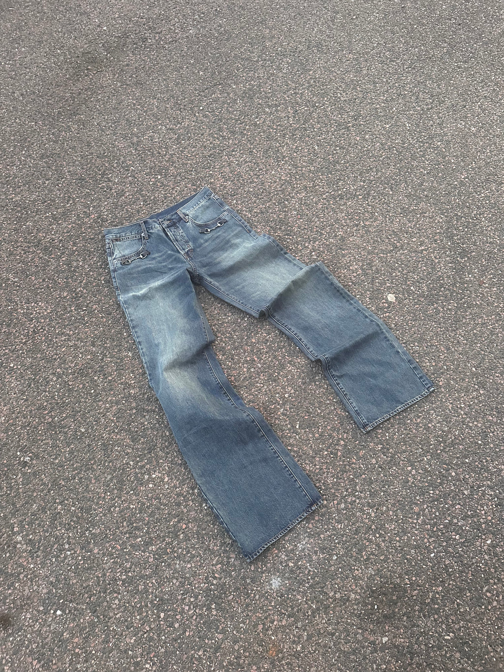 Gucci demna horsebit jeans washed blue