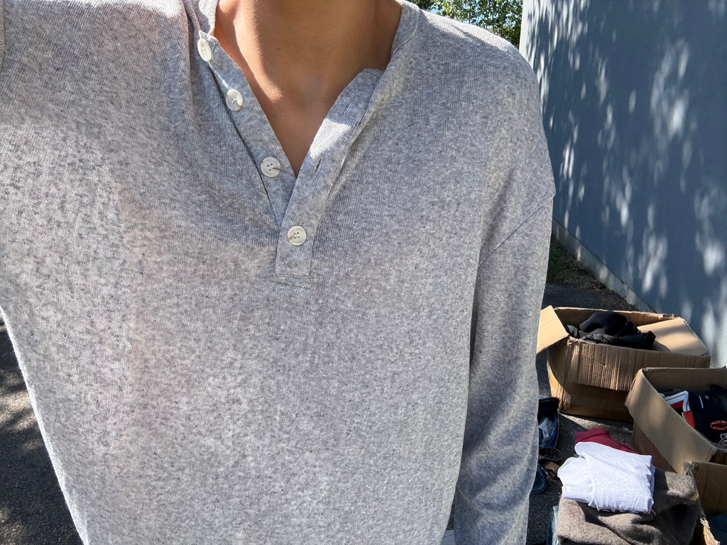 Vintage Thin gray summer Henley