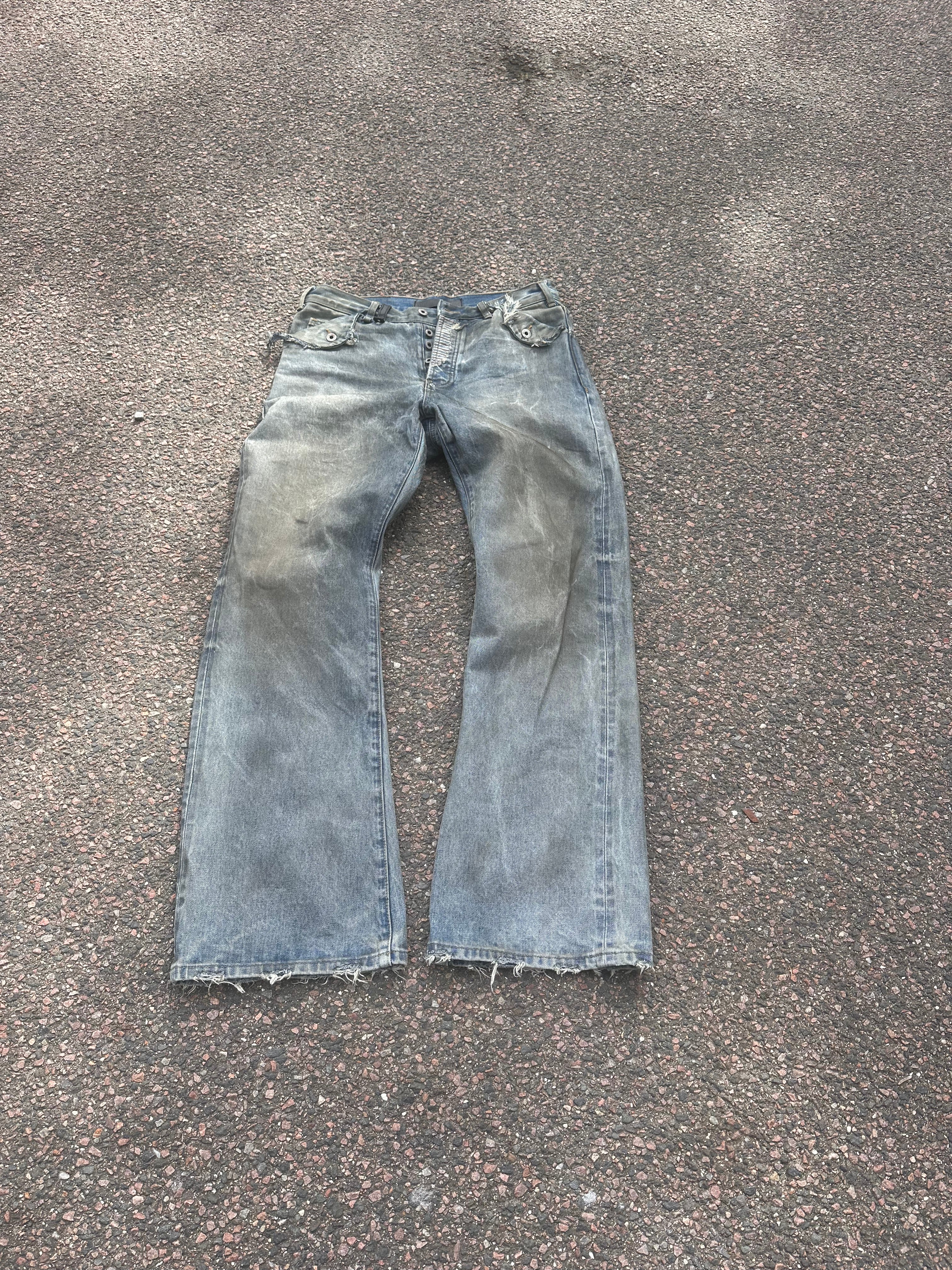 No faith studios bootcut reworked selvedge denim jeans