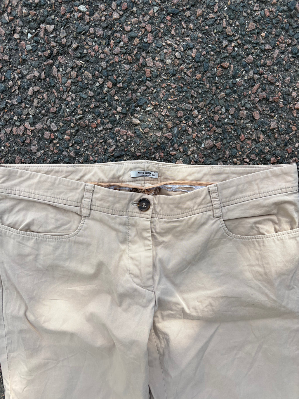 Vintage bootcut/flared beige chino miu miu pants