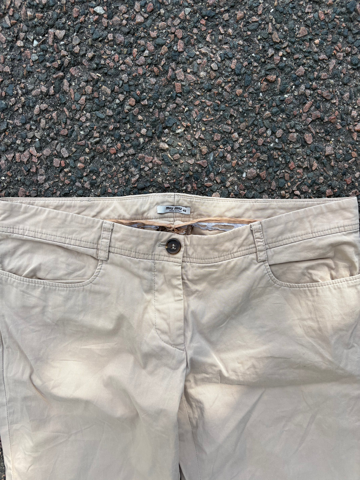 Vintage bootcut/flared beige chino miu miu pants