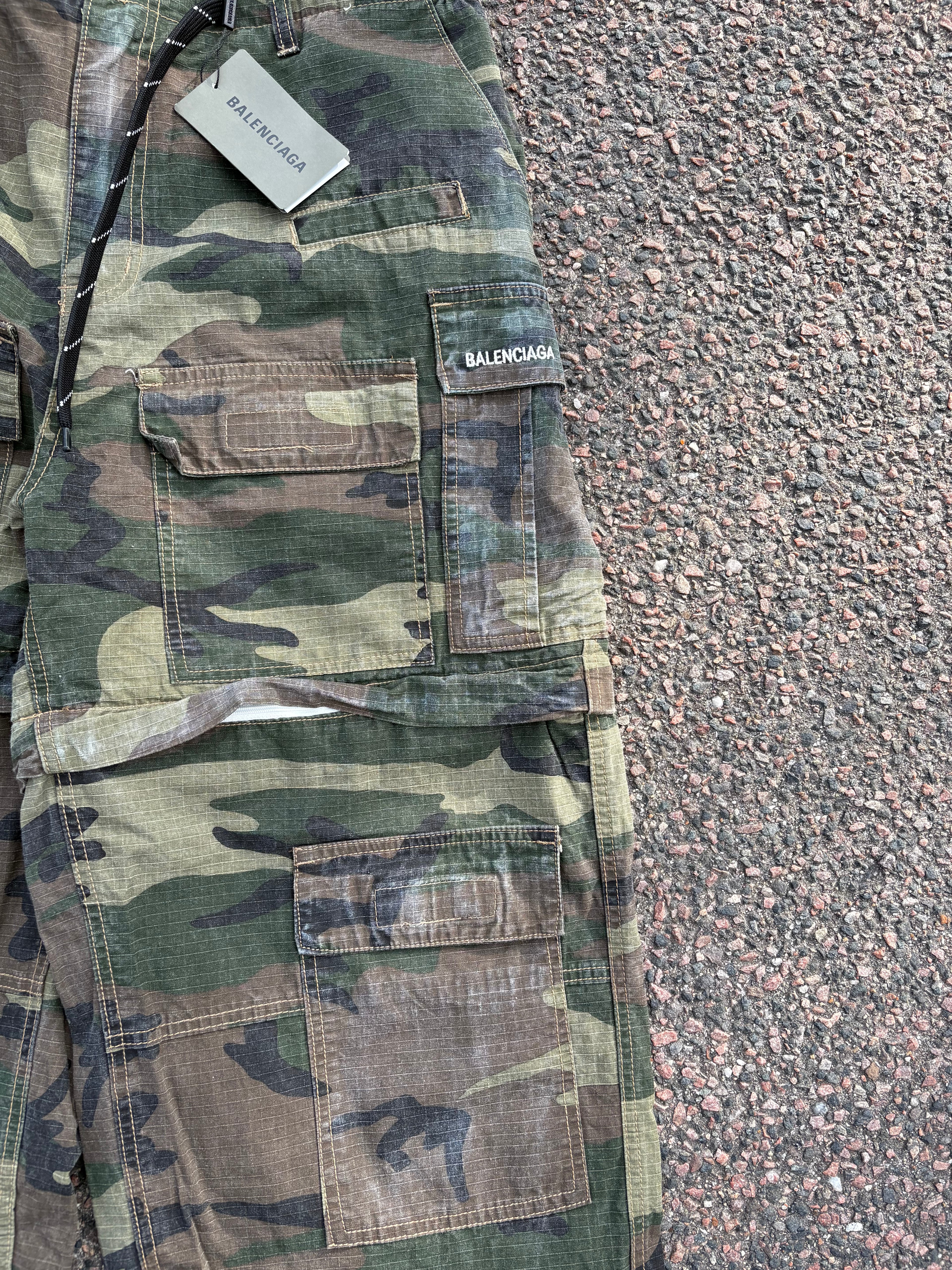 Balenciaga washed Camo cargo pants