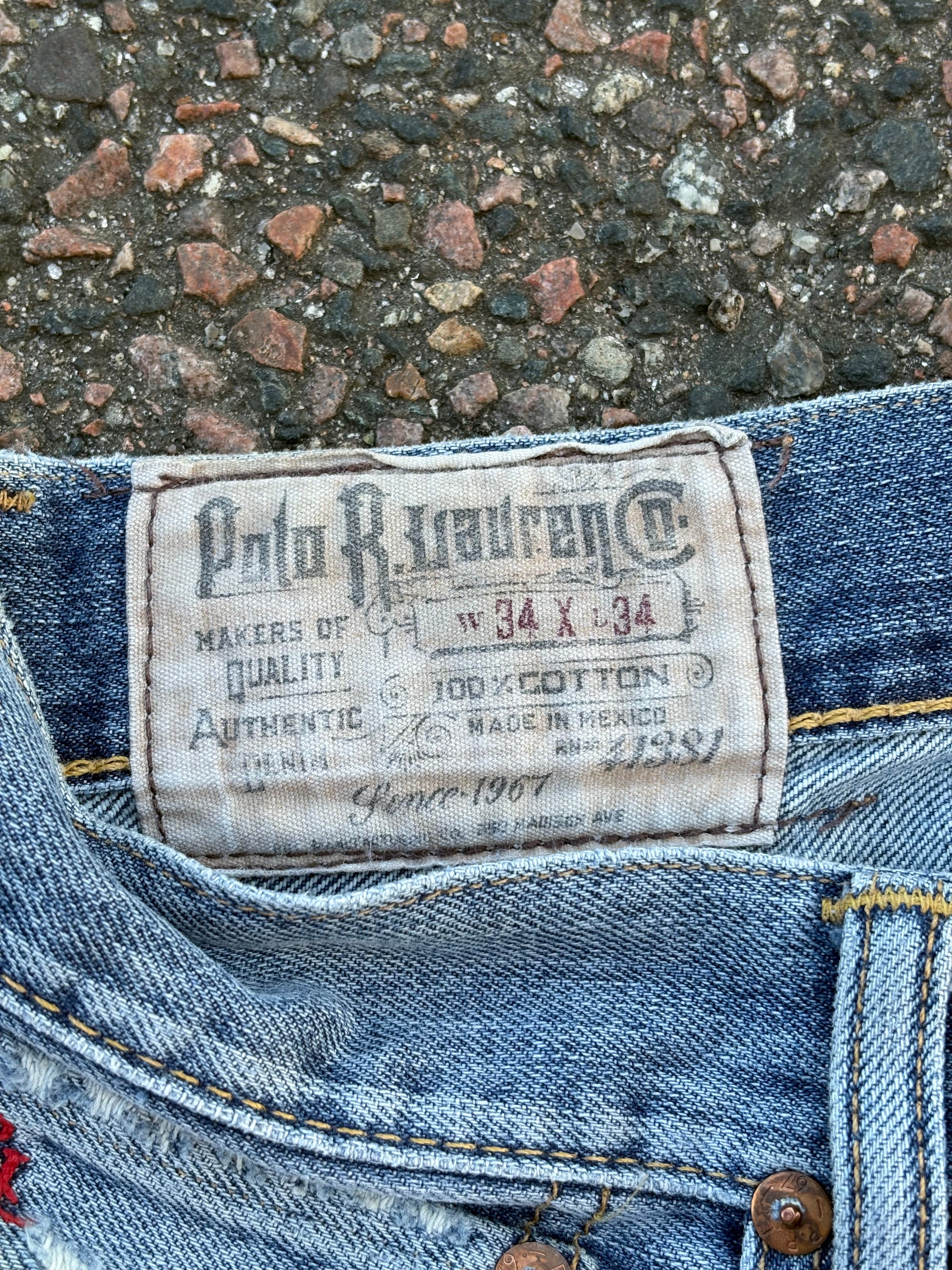 Vintage 2000s Ralph Lauren washed straight fit jeans 34*34