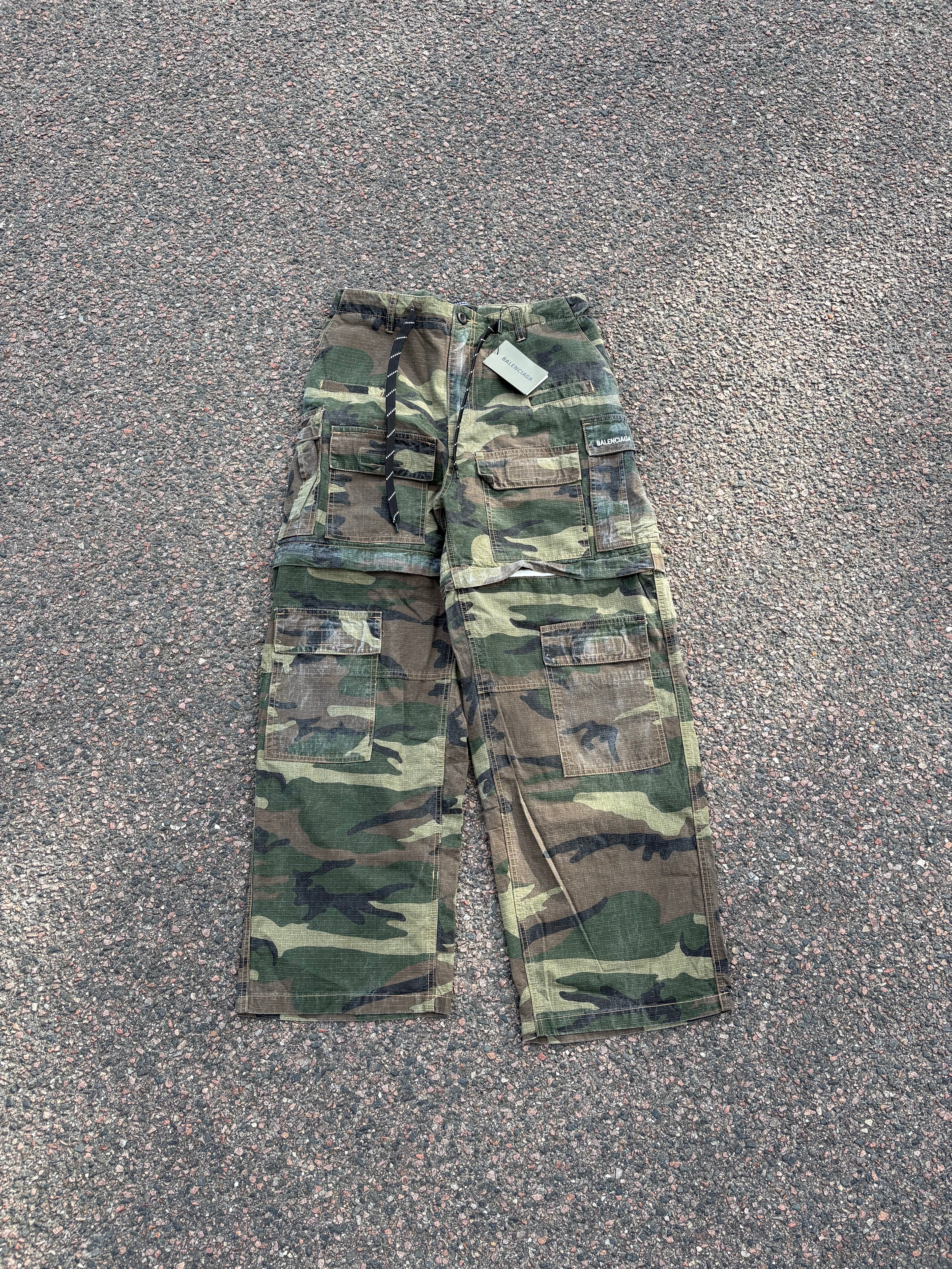 Balenciaga washed Camo cargo pants