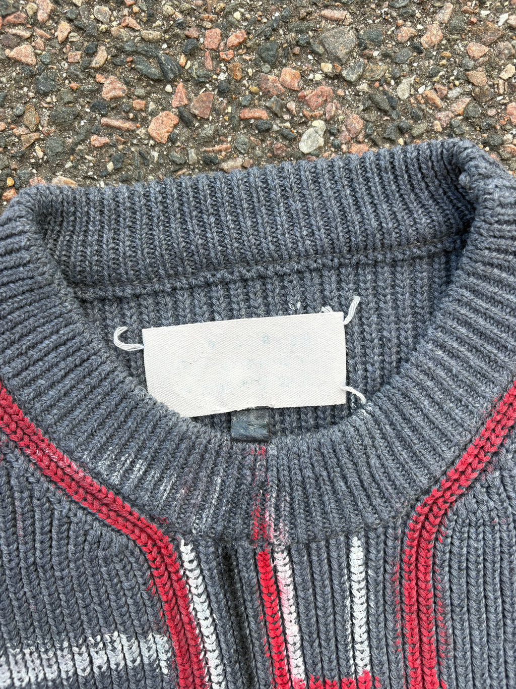 Maison margiela kids paint sweater gray
