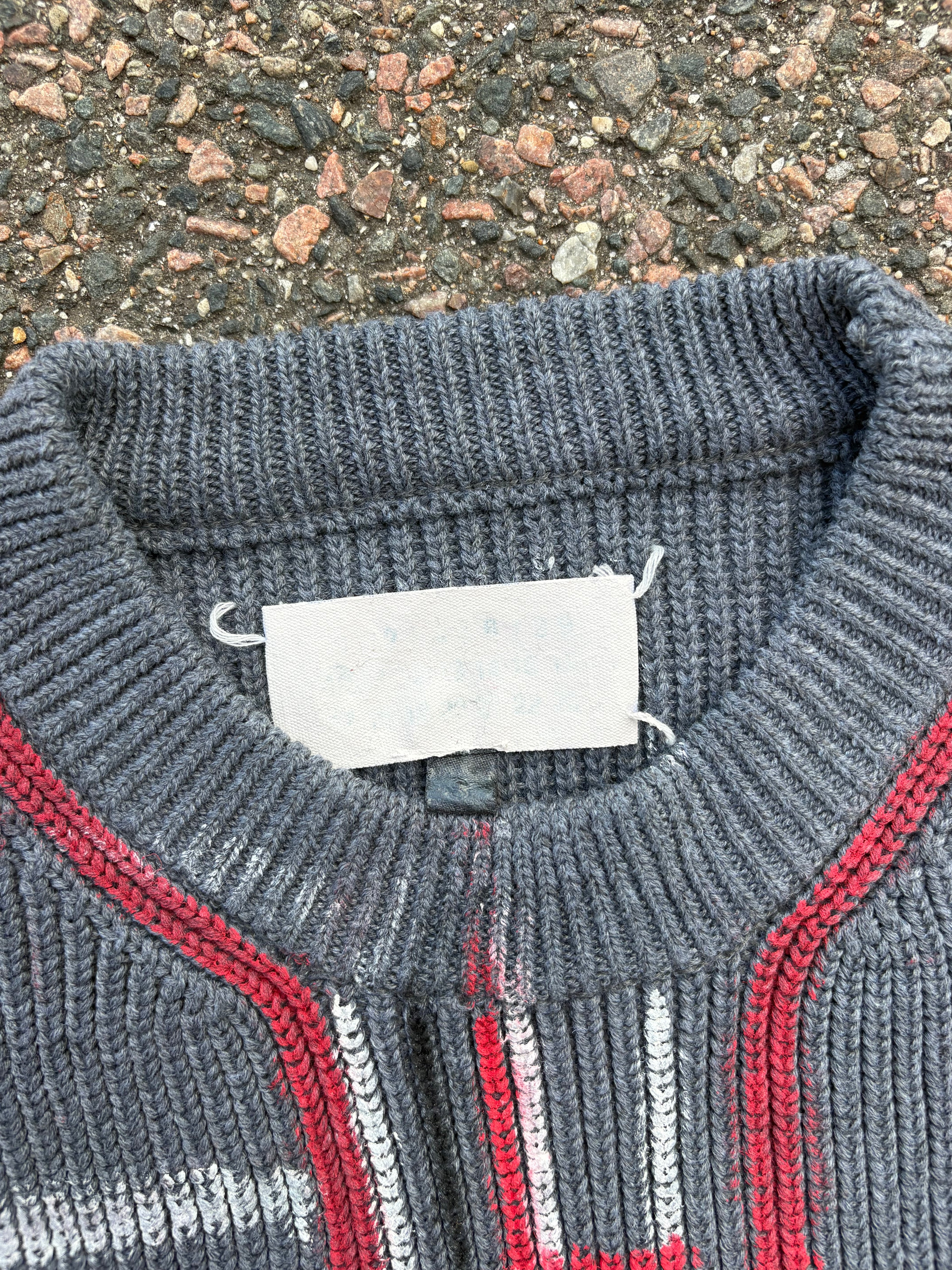 Maison margiela kids paint sweater gray