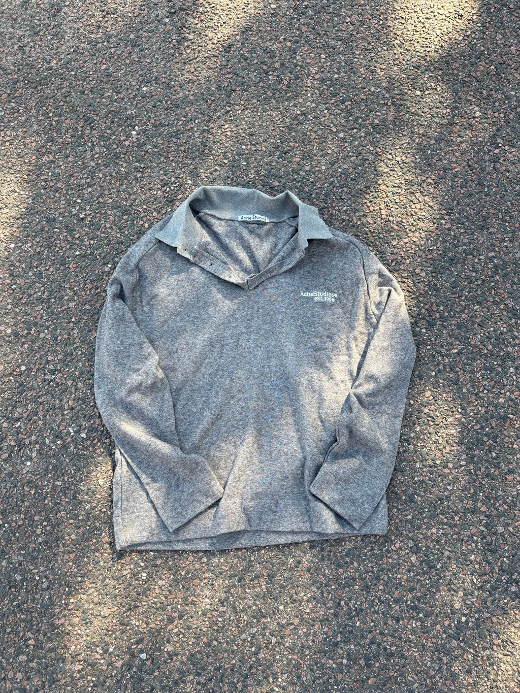 Acne studios gray polo long sleeve