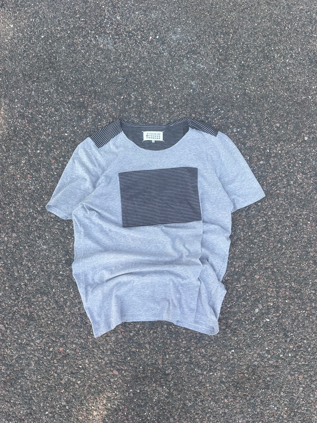 Maison Martin Margiela Striped gray tee