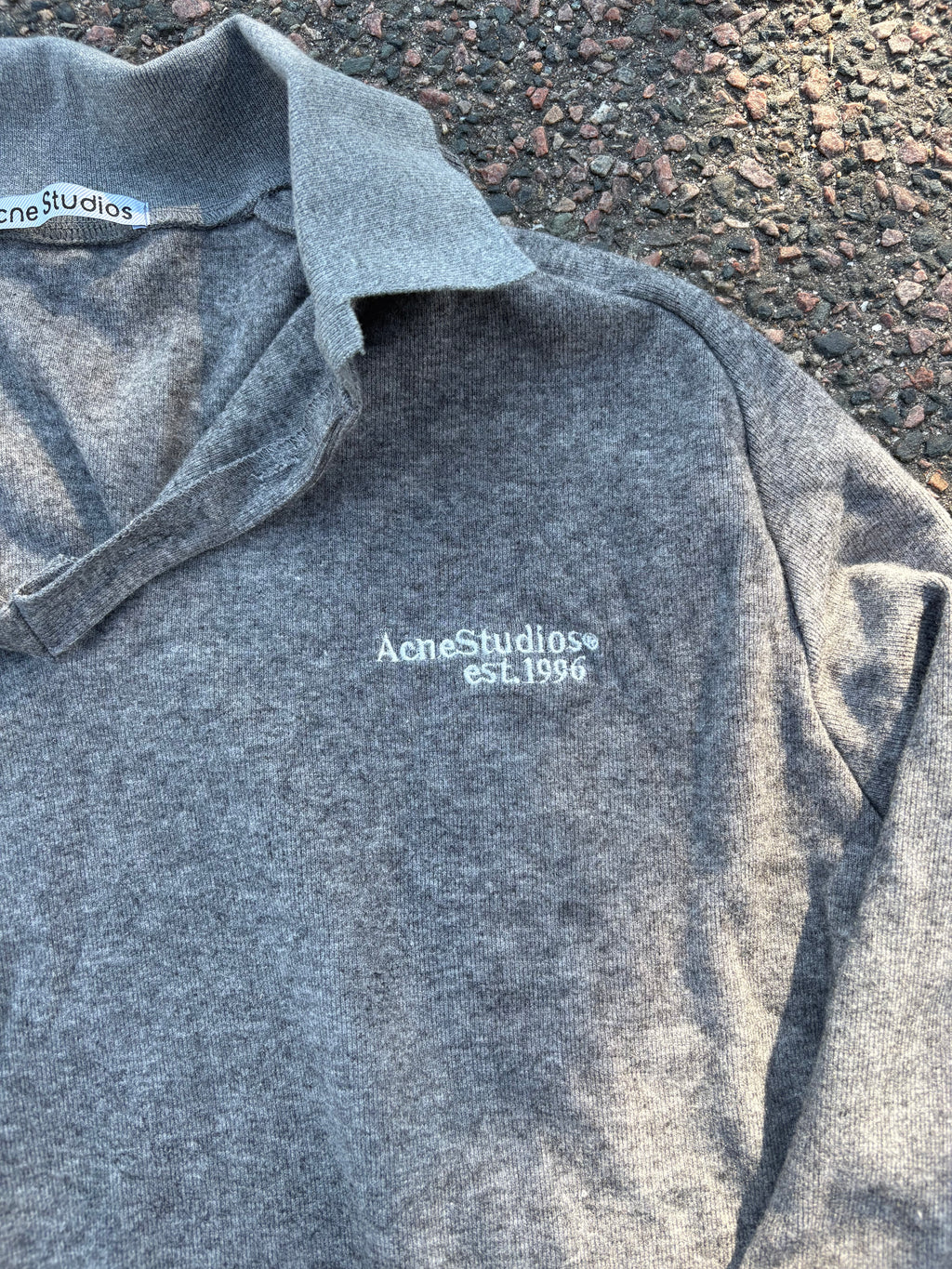 Acne studios gray polo long sleeve