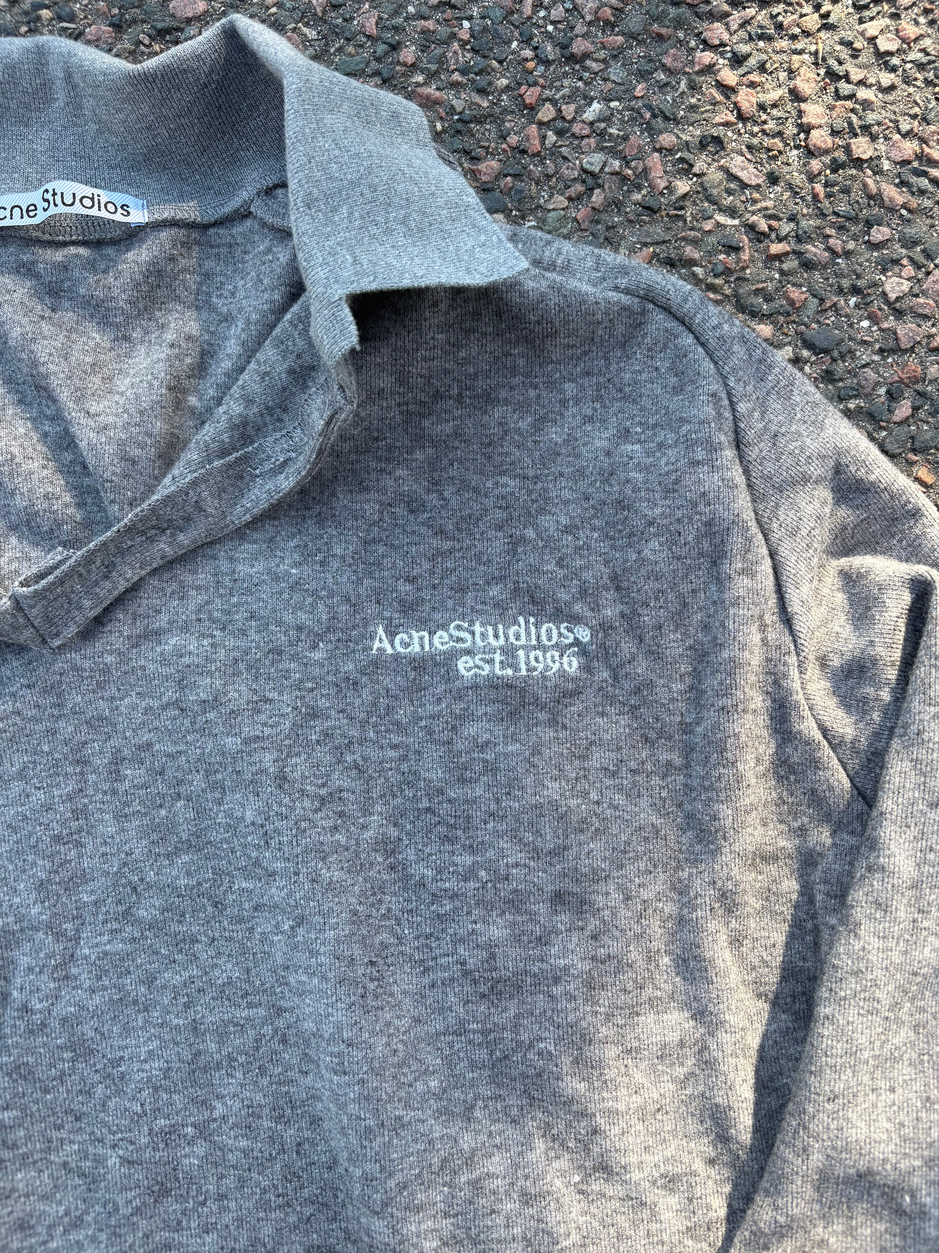 Acne studios gray polo long sleeve