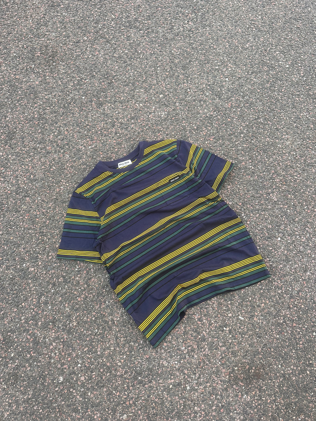 Miu miu striped SS25 pocket tee