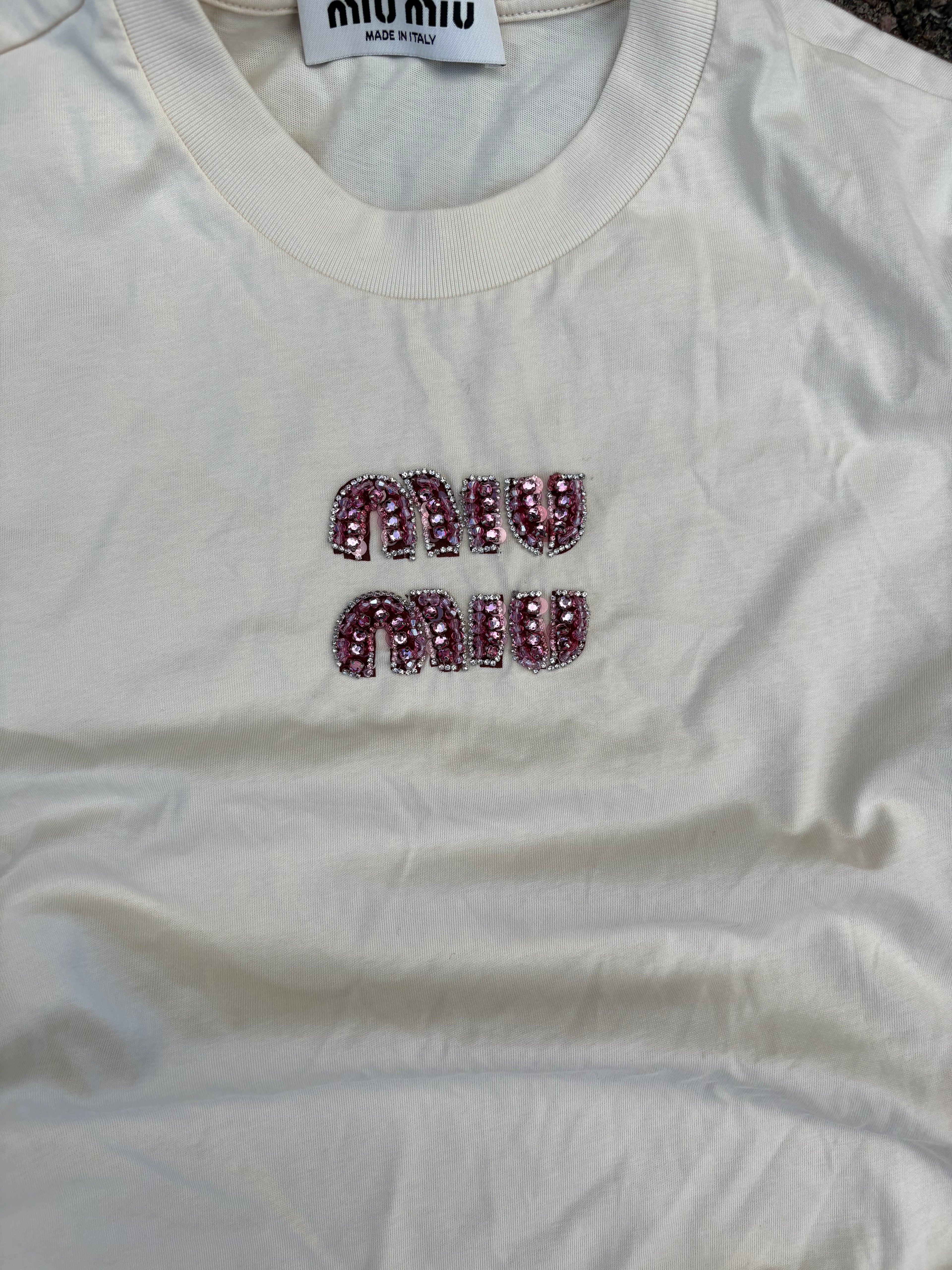 Miu Miu Pearl tee beige
