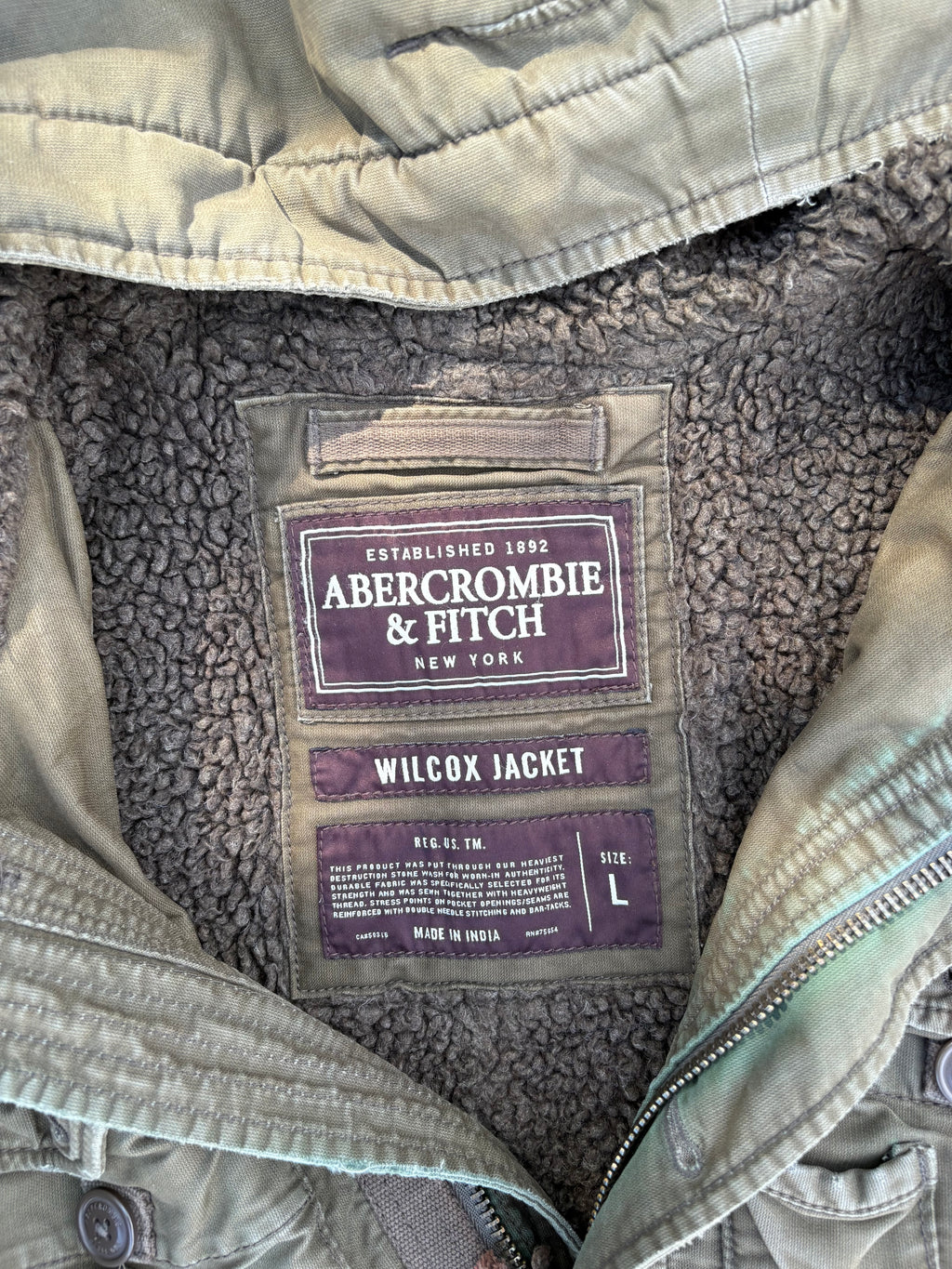 Abercrombie vintage 2000s Ultra heavy Wilcox jacket millitary green