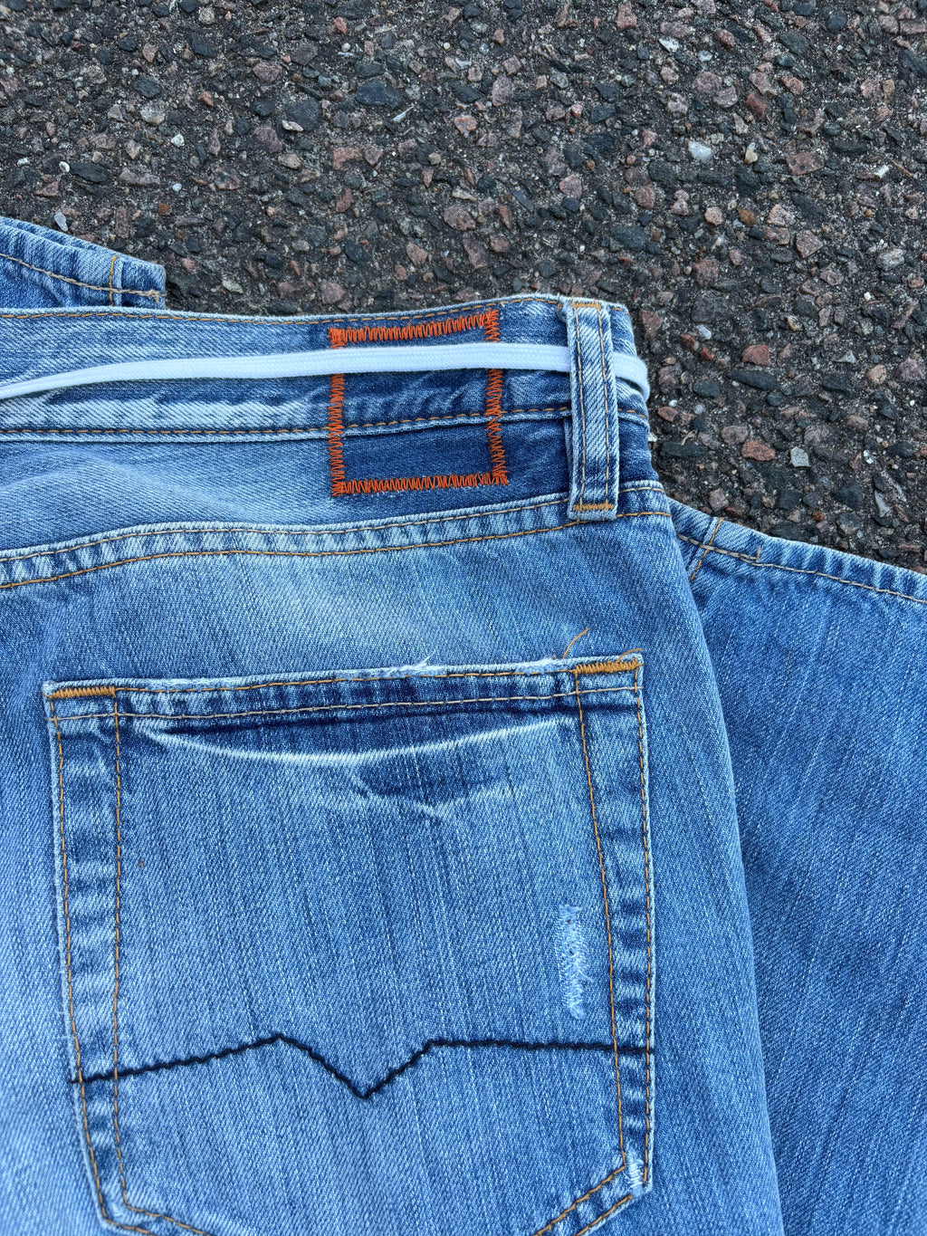 Vintage 1990s bootcut Hugo boss distressed blue jeans
