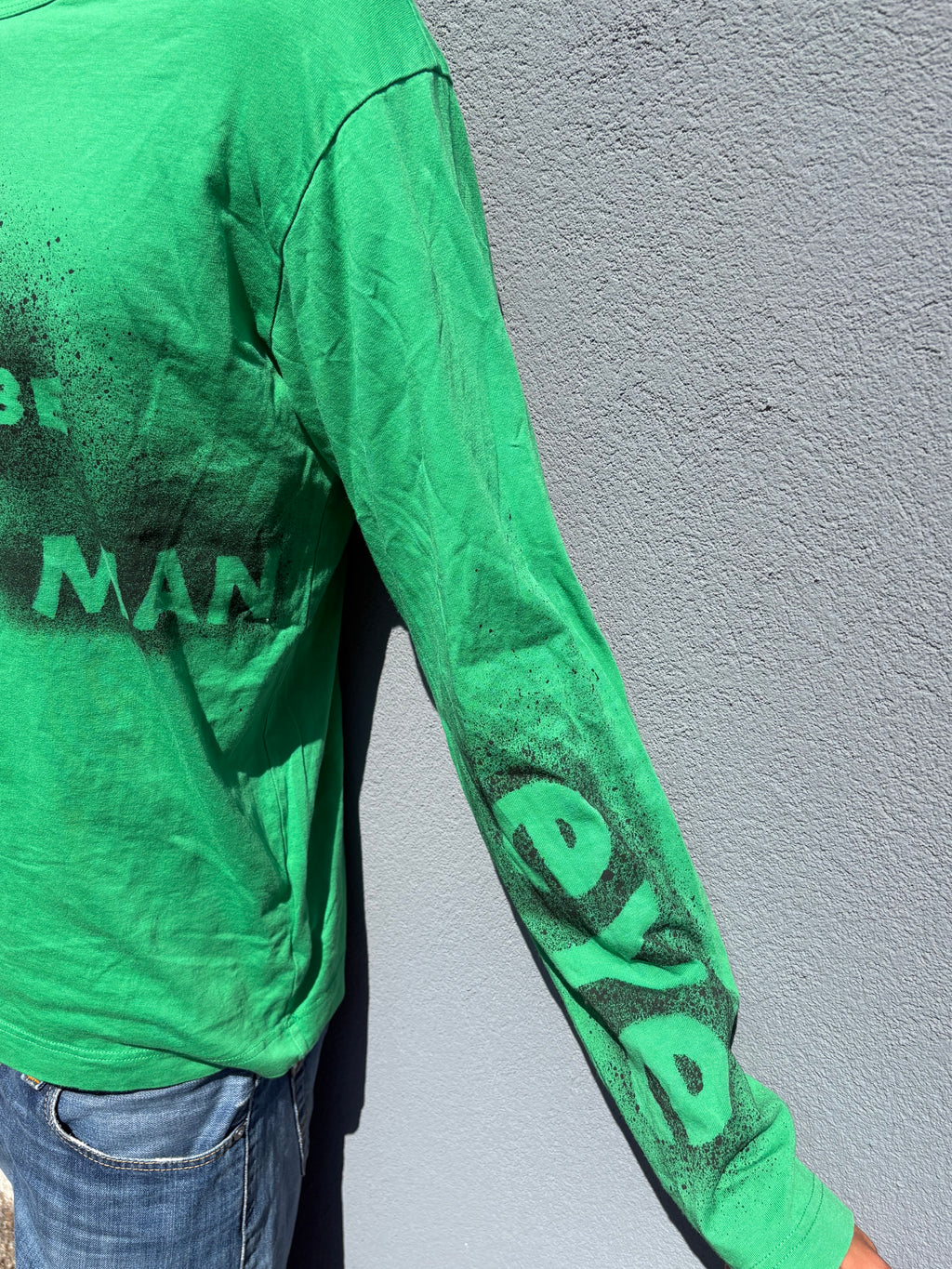 Junya watanabe painted logo long sleeve green