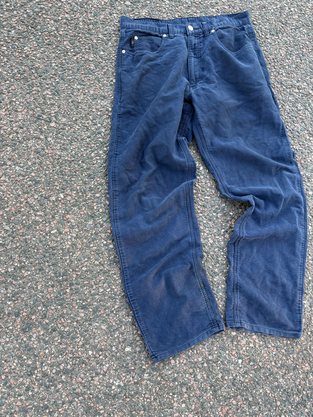 Yves Saint Laurent blue cotton straight fit pants