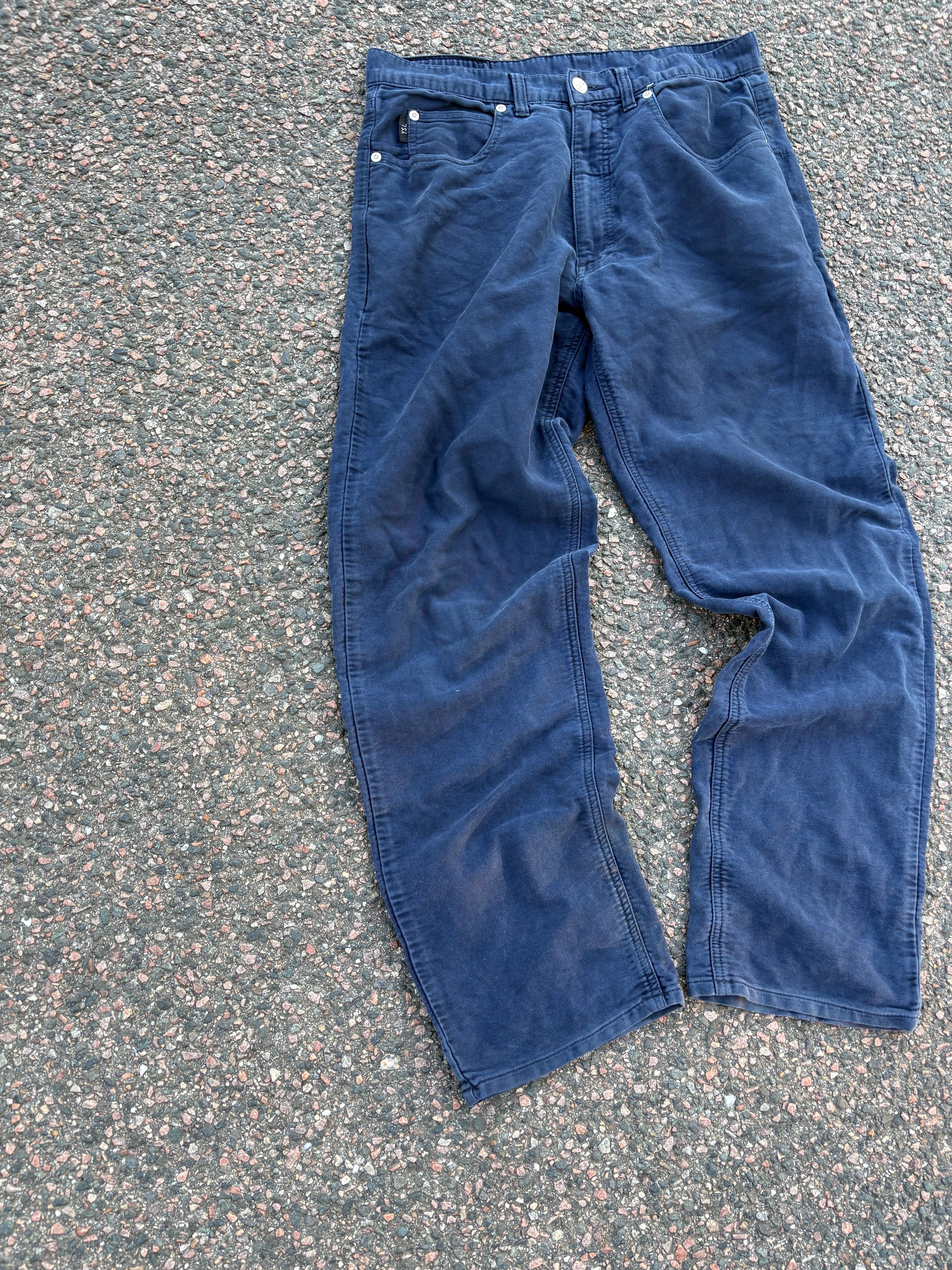 Yves Saint Laurent blue cotton straight fit pants