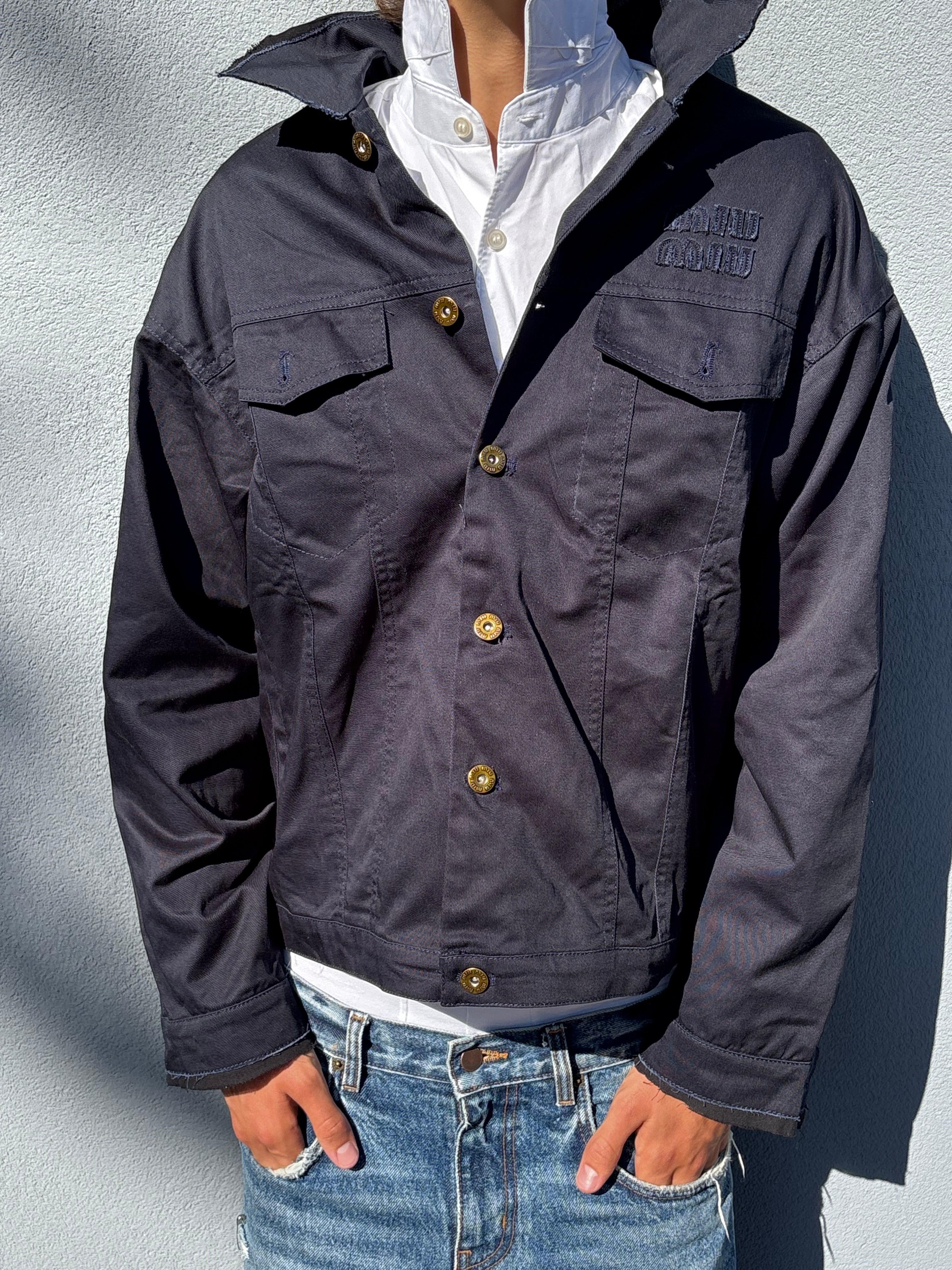 Miu Miu Navy button up workwear jacket 2024