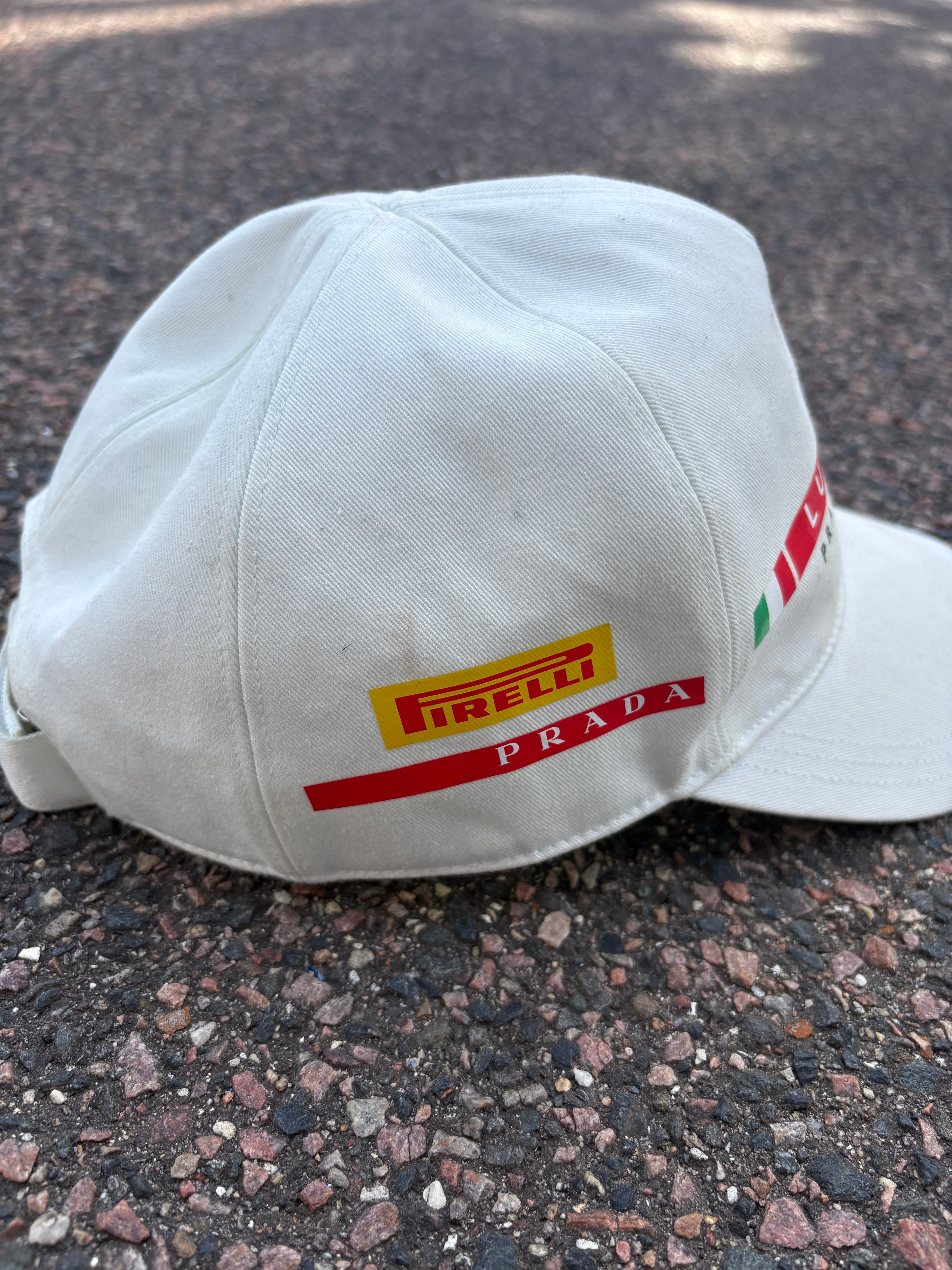 Prada Linea Rossa White cap