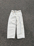 White waistbelt pants wide