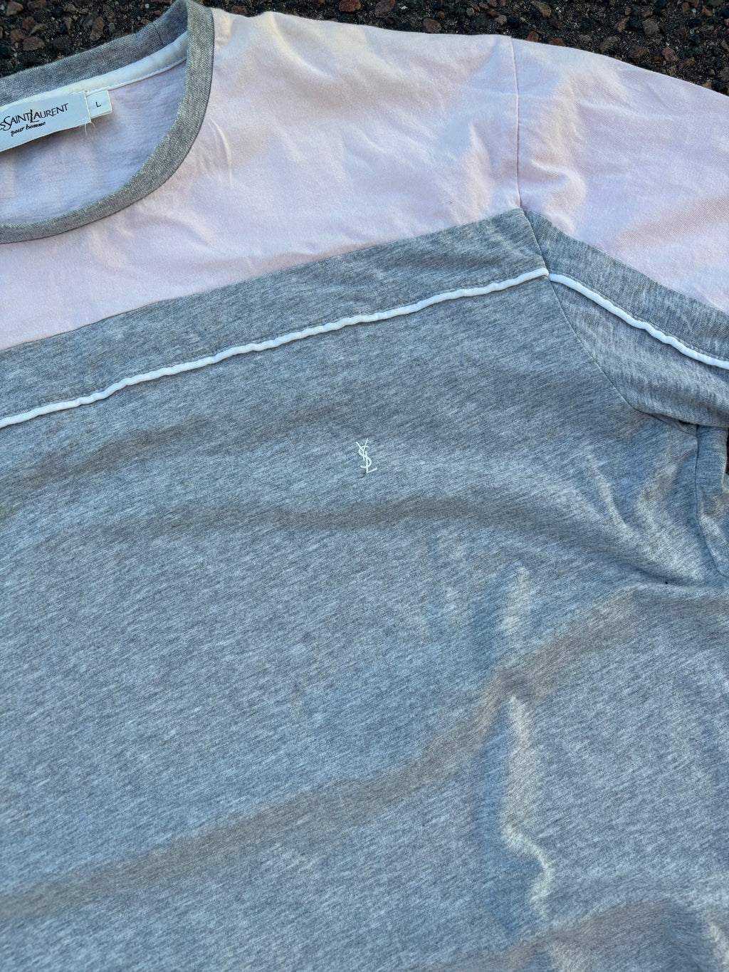 2000s Yves Saint Laurent tee pink/gray