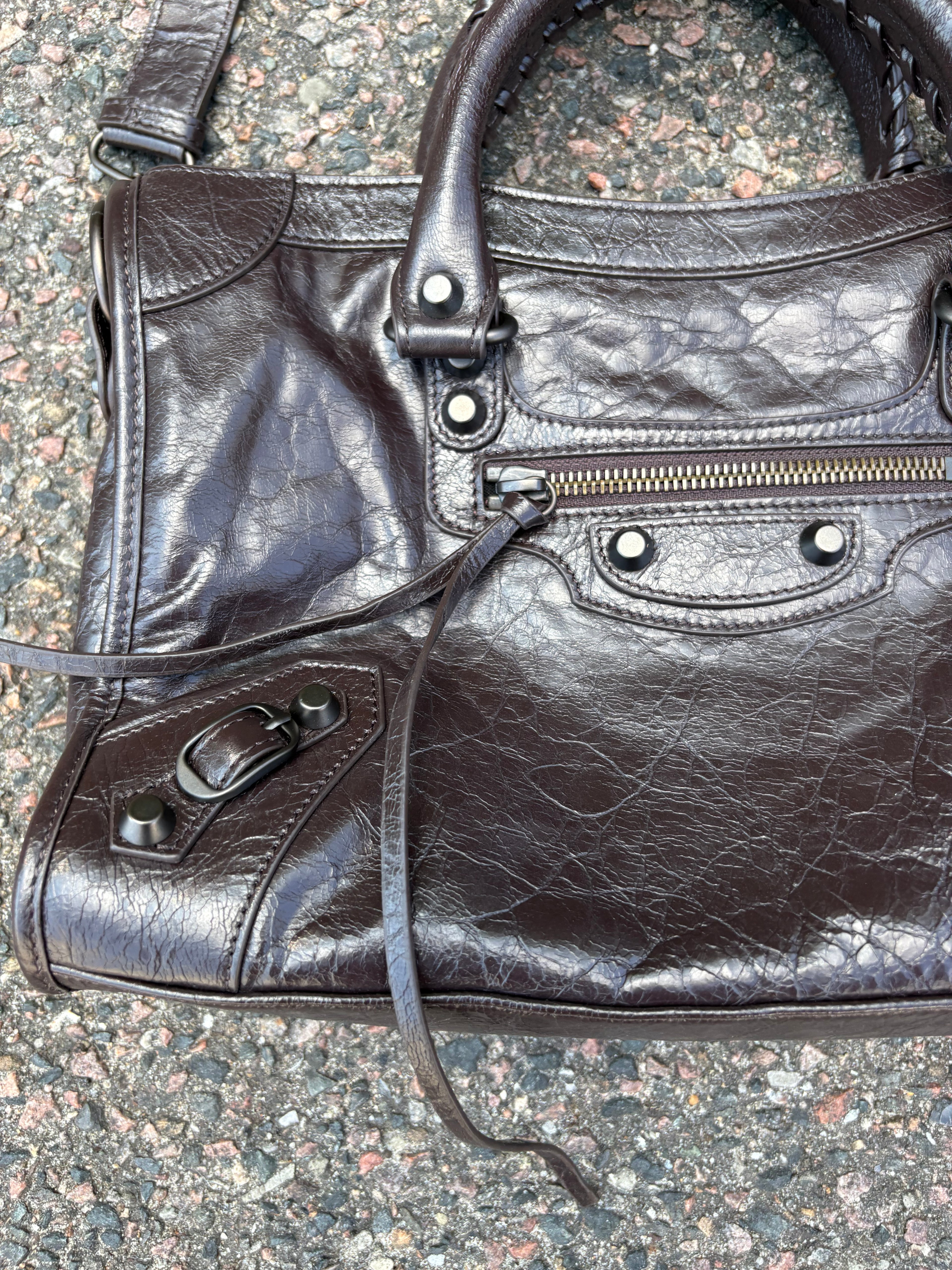 Balenciaga le city bag small coffee brown