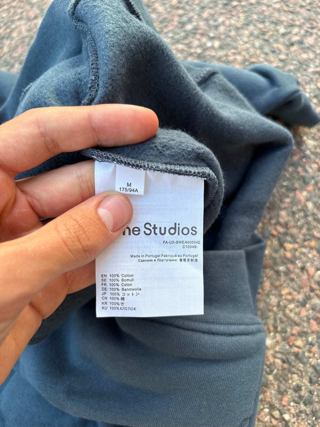 Acne Studios FW25 washed blue zip up