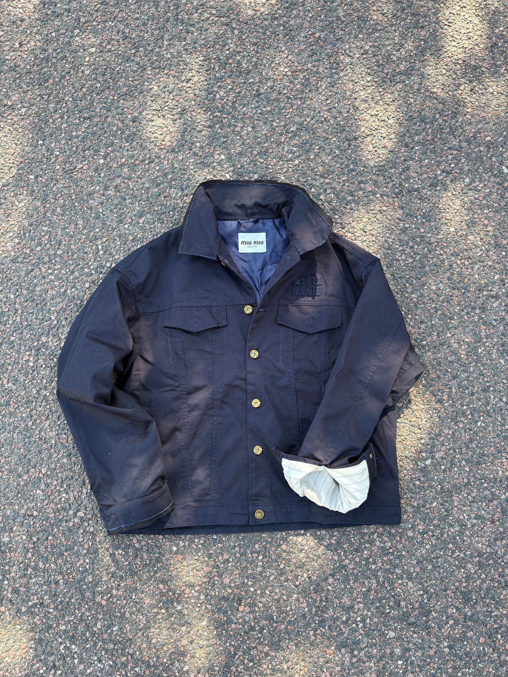 Miu Miu Navy button up workwear jacket 2024