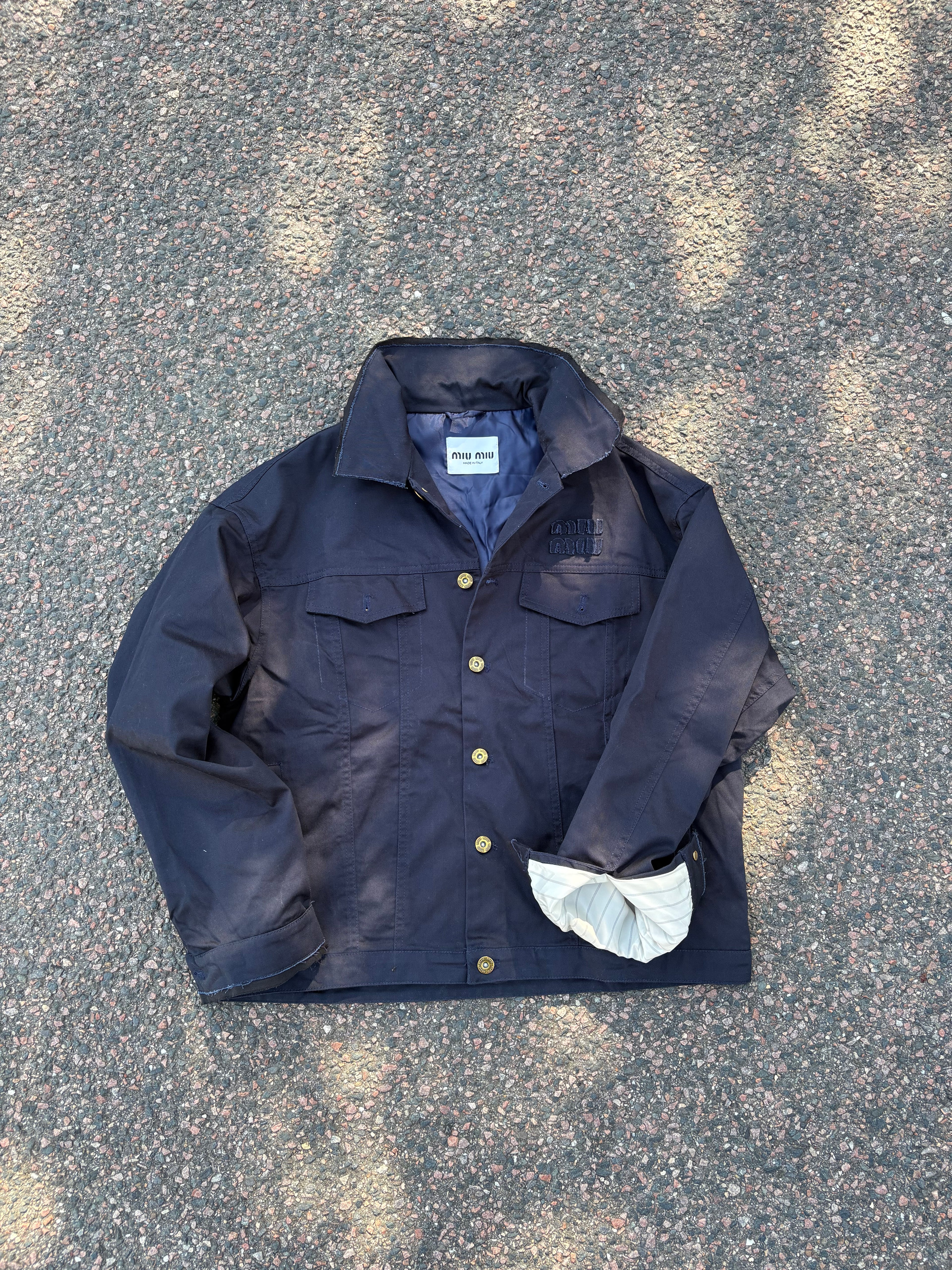 Miu Miu Navy button up workwear jacket 2024
