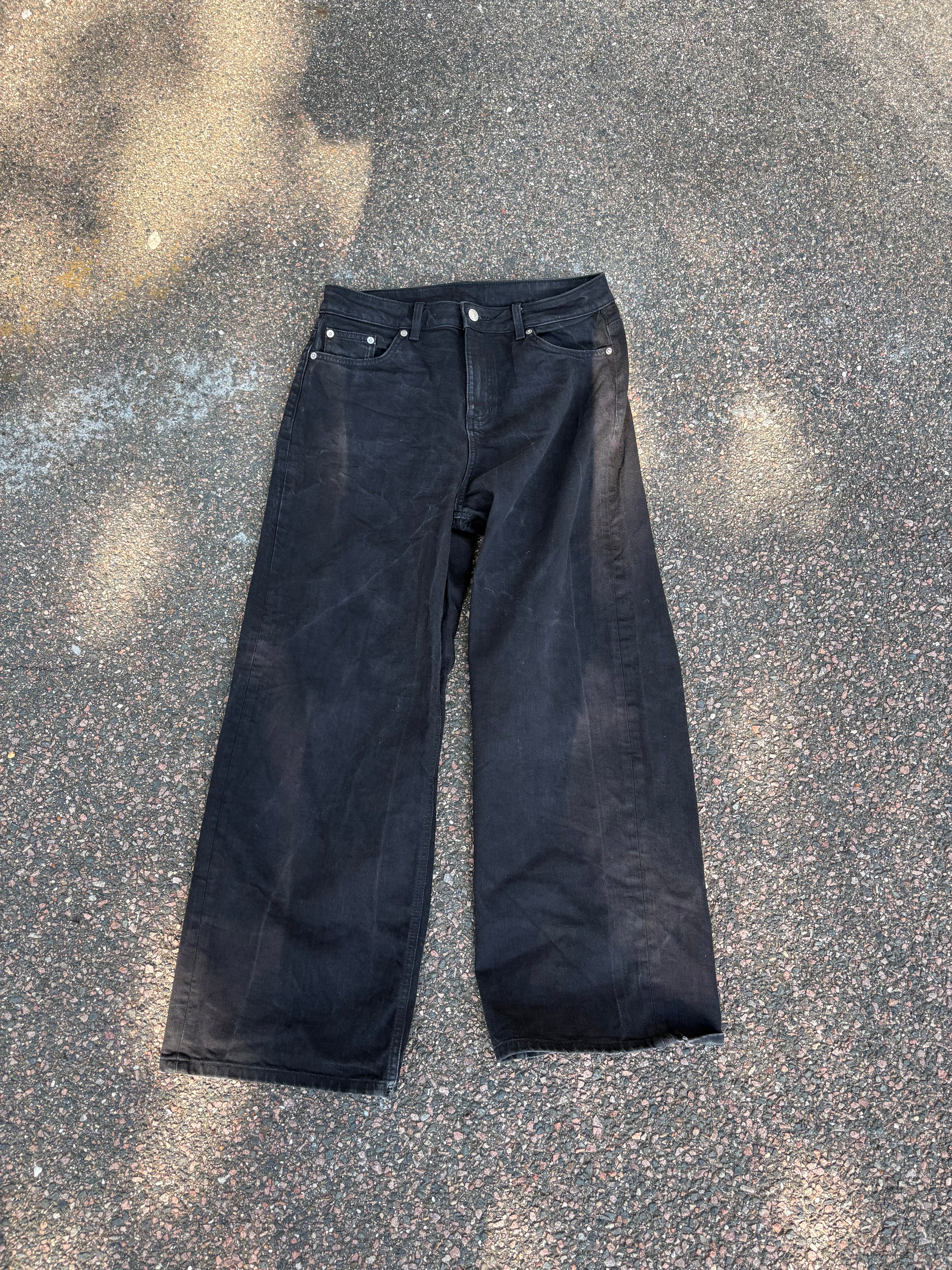 Vintage faded Wide fit bootcut pants black