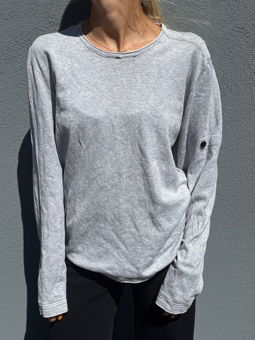 Stone Island FW17 distressed long sleeve gray