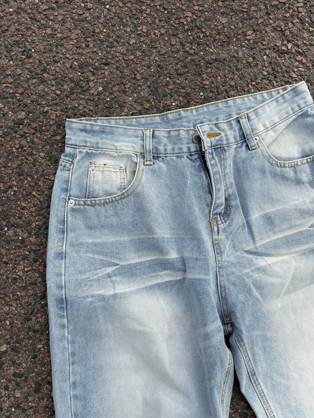 Vintage washed light blue bootcut jeans
