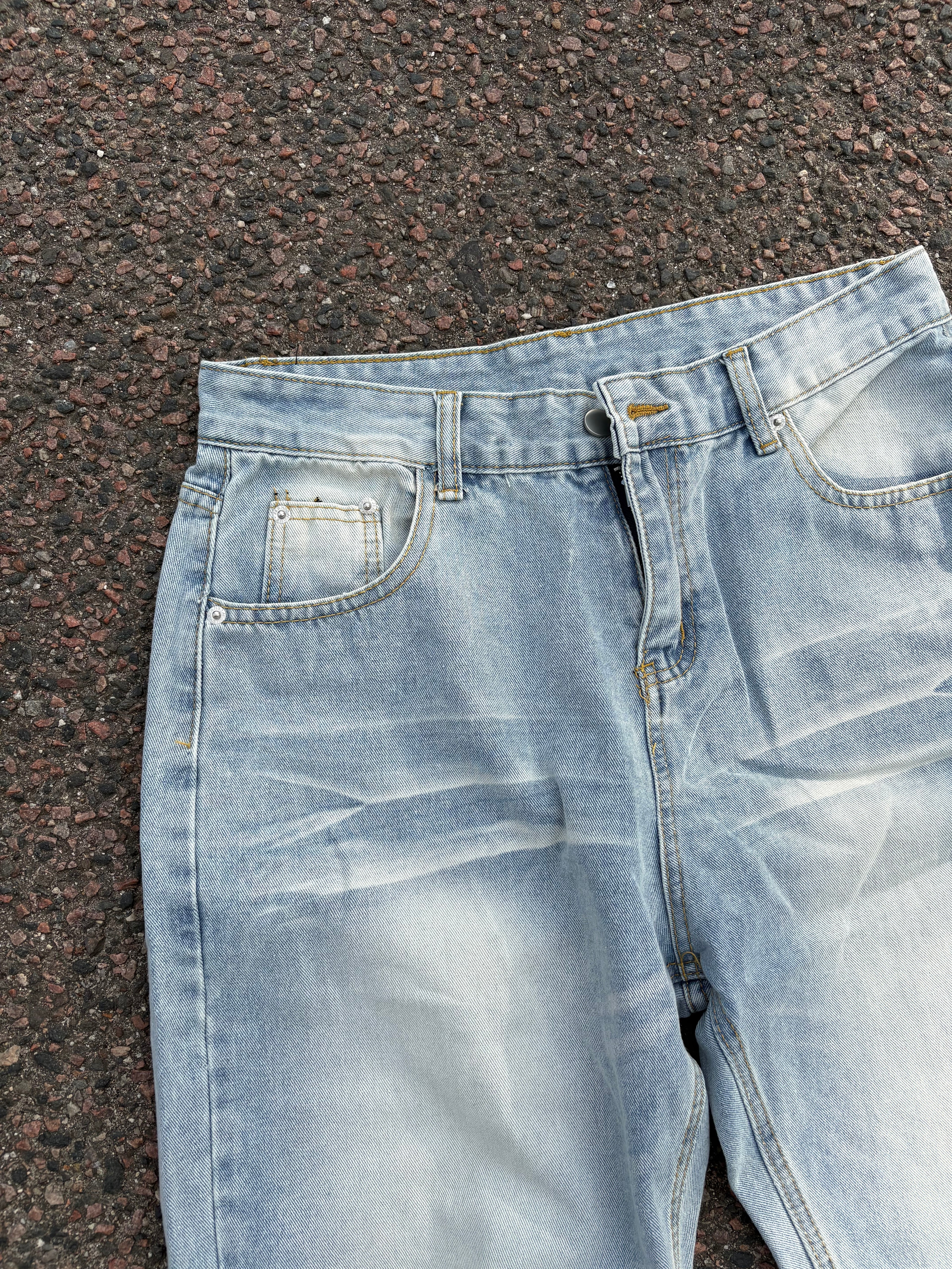 Vintage washed light blue bootcut jeans