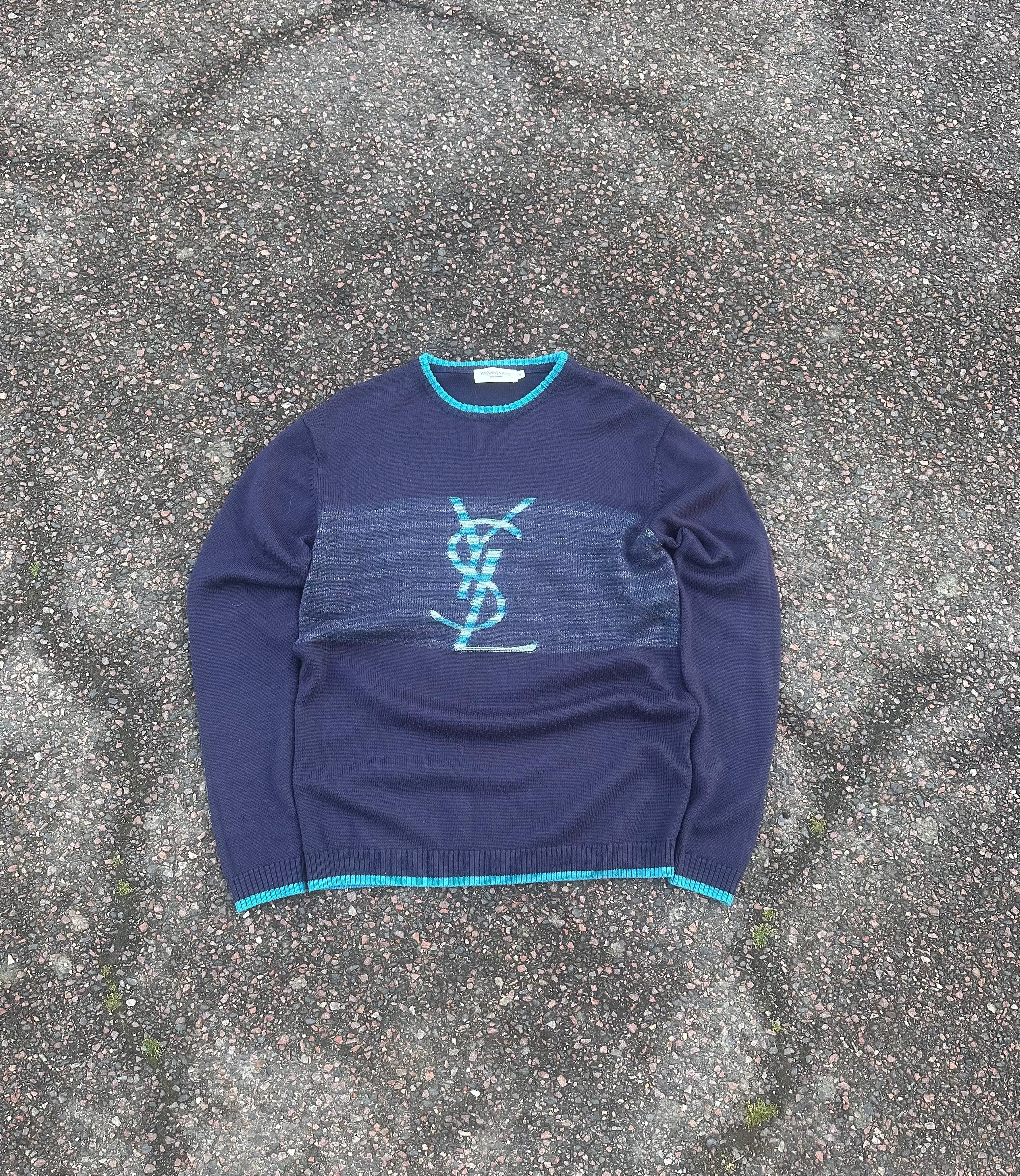 Yves Saint Laurent navy knit 1990s