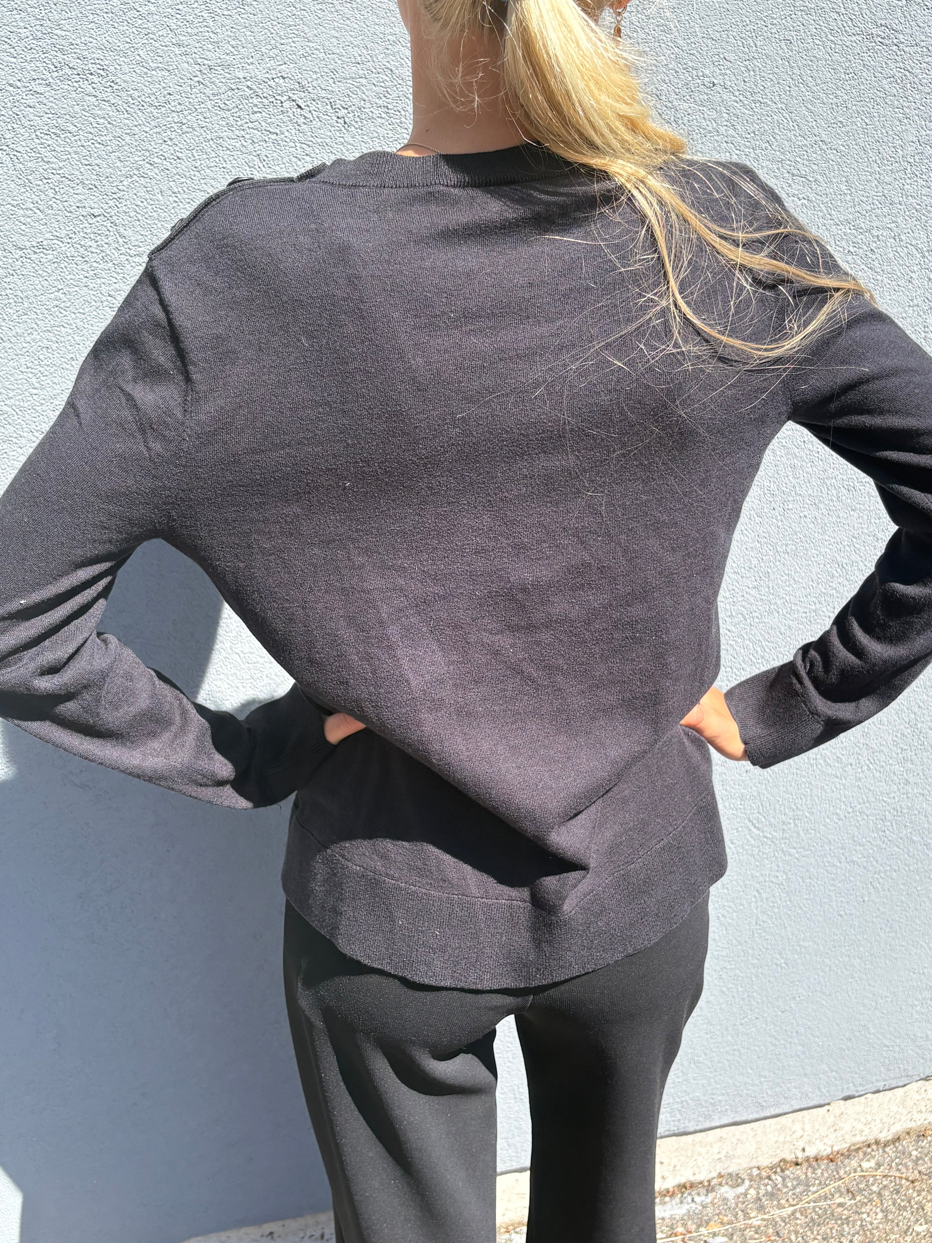 Chanel uniform cotton/wool blend shirt black