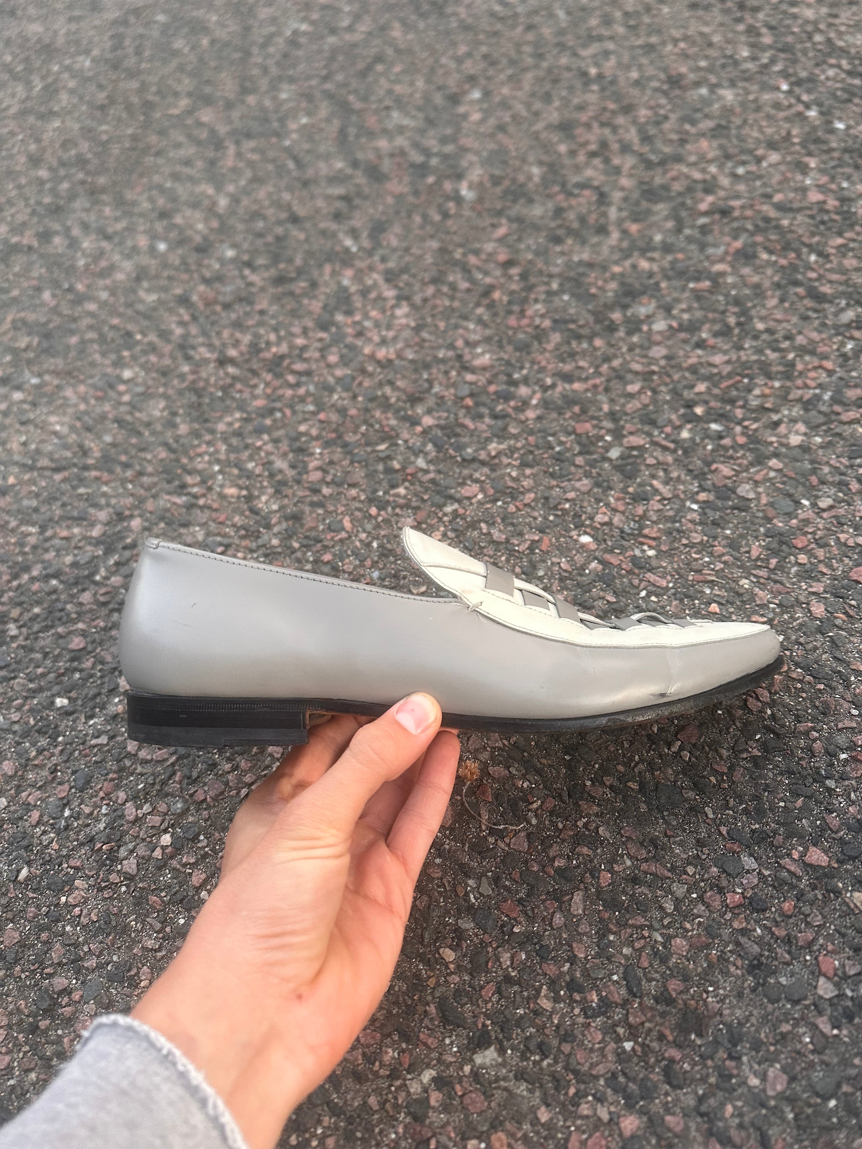 Prada White/gray vintage 2000s loafers
