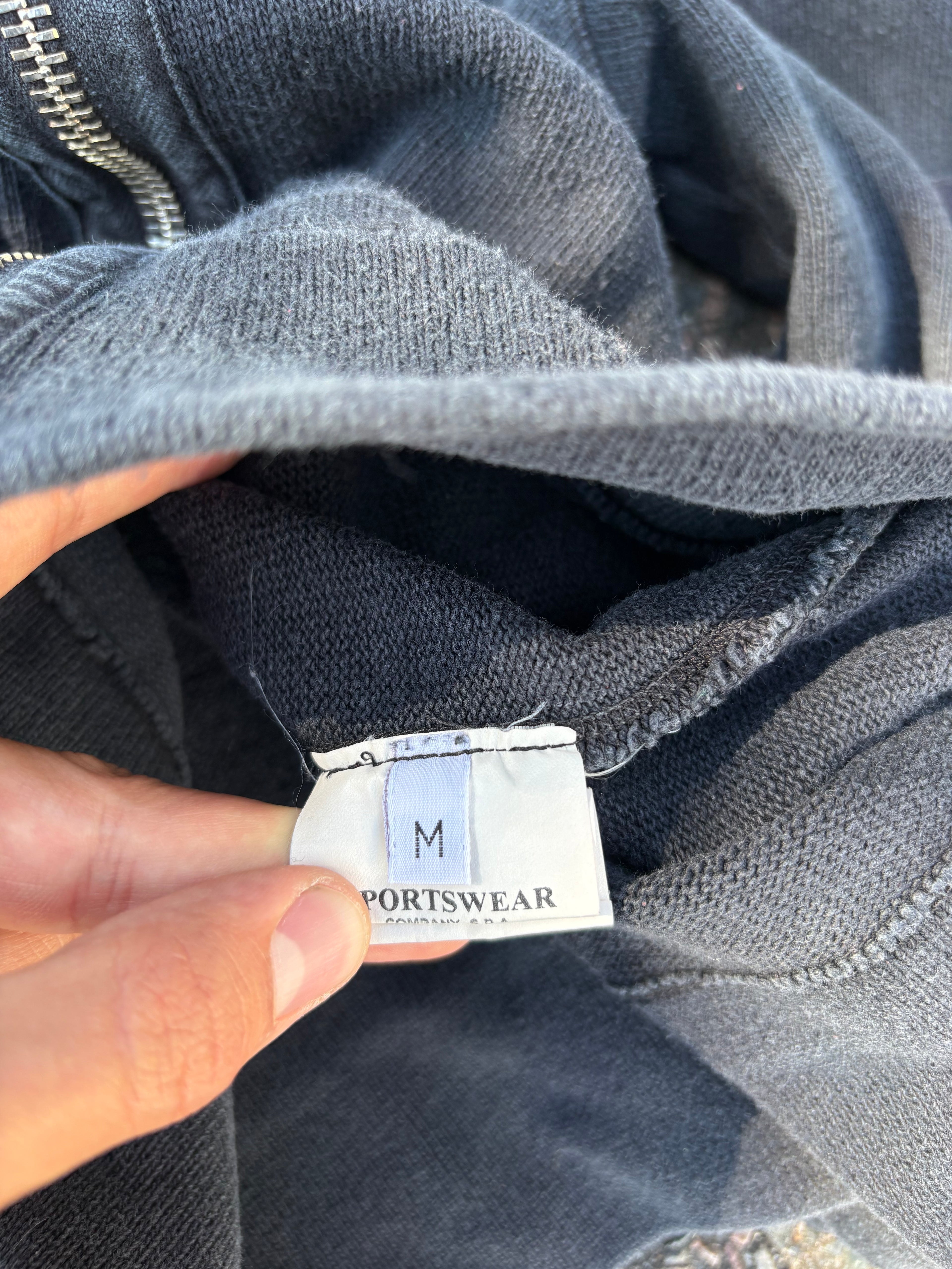 Stone Island Paul Harvey era faded black zip up