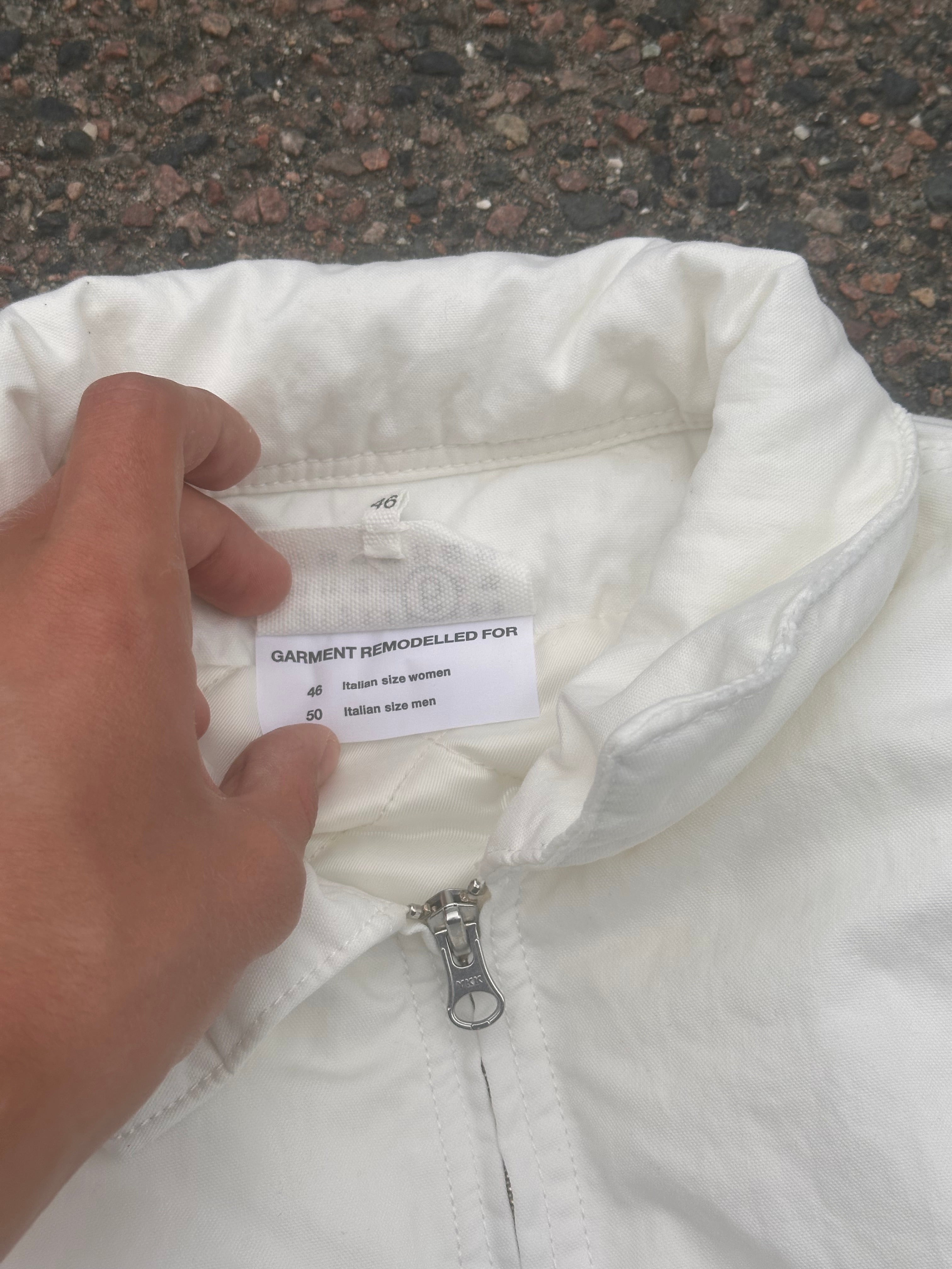 MM6 Maison Margiela white distressed warm jacket