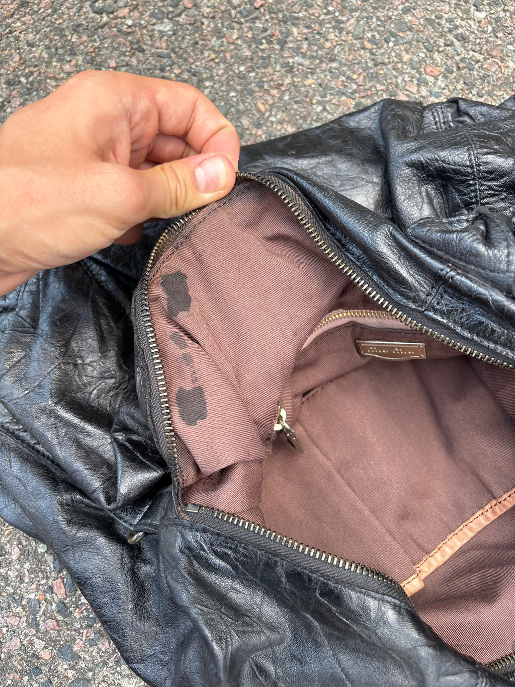 Miu Miu vintage 2000s leather jacket