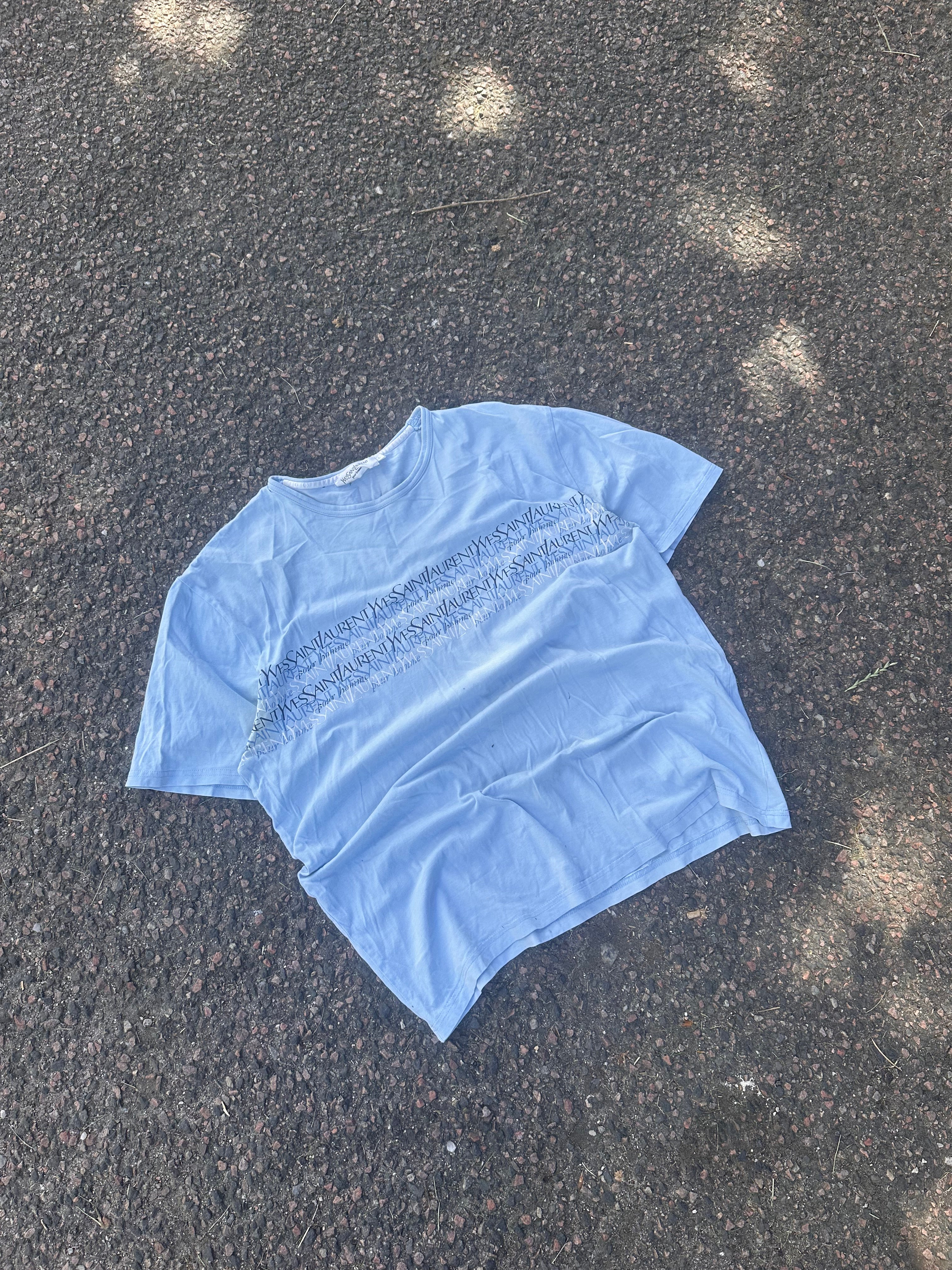 Yves Saint Laurent baby blue logo tee