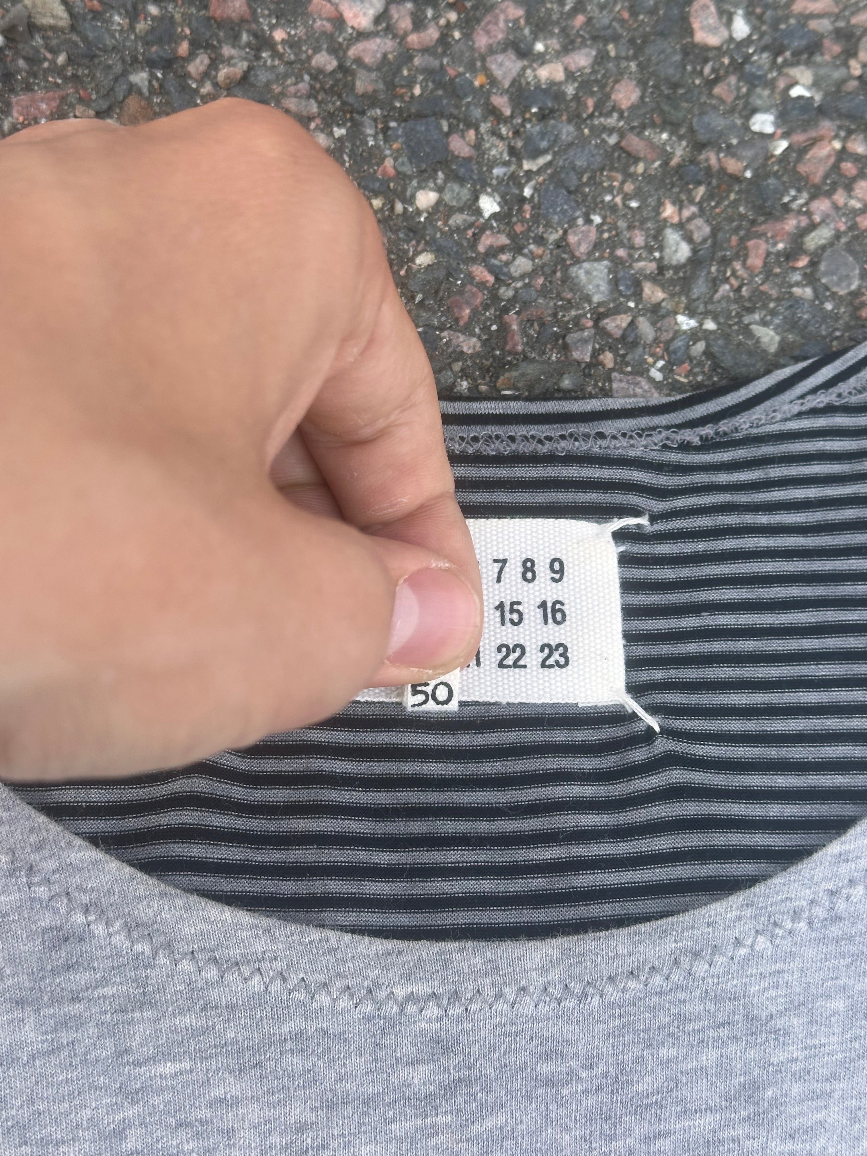 Maison Martin Margiela Striped gray tee