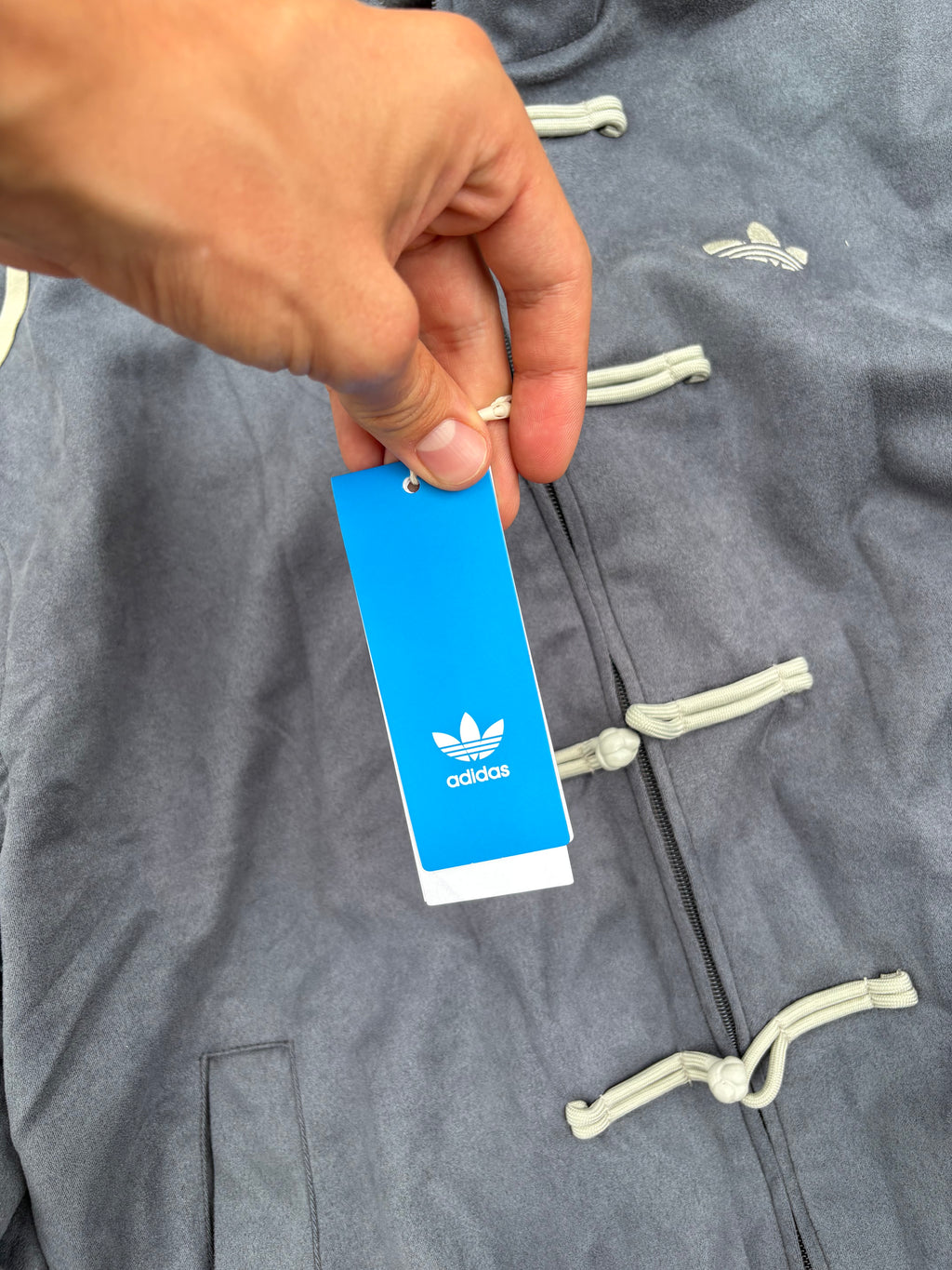 Adidas velour fireman jacket gray