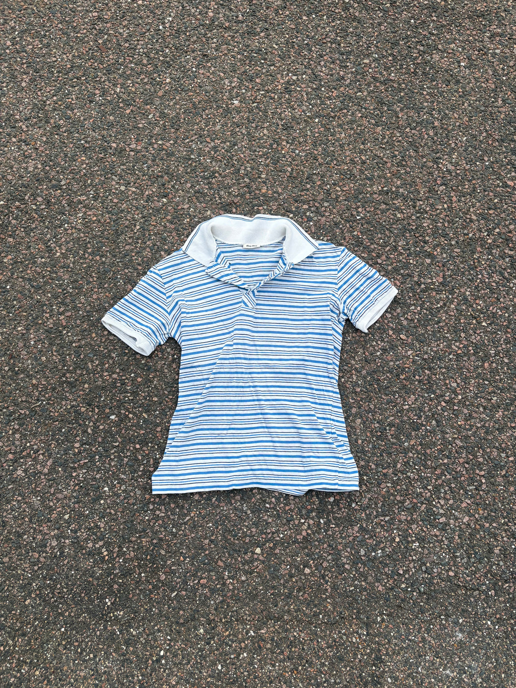 2000s Miu miu blue striped polo