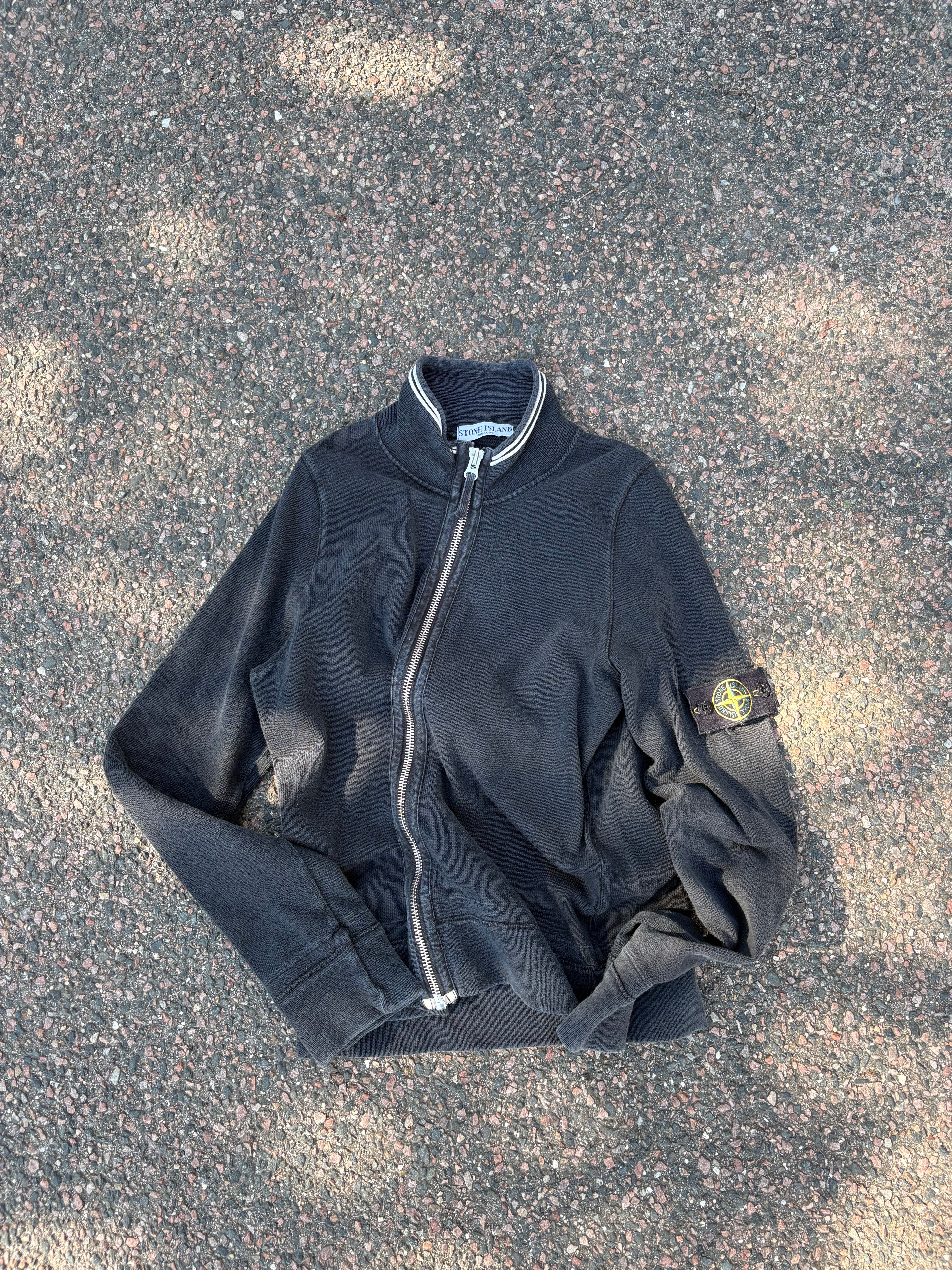 Stone Island Paul Harvey era faded black zip up