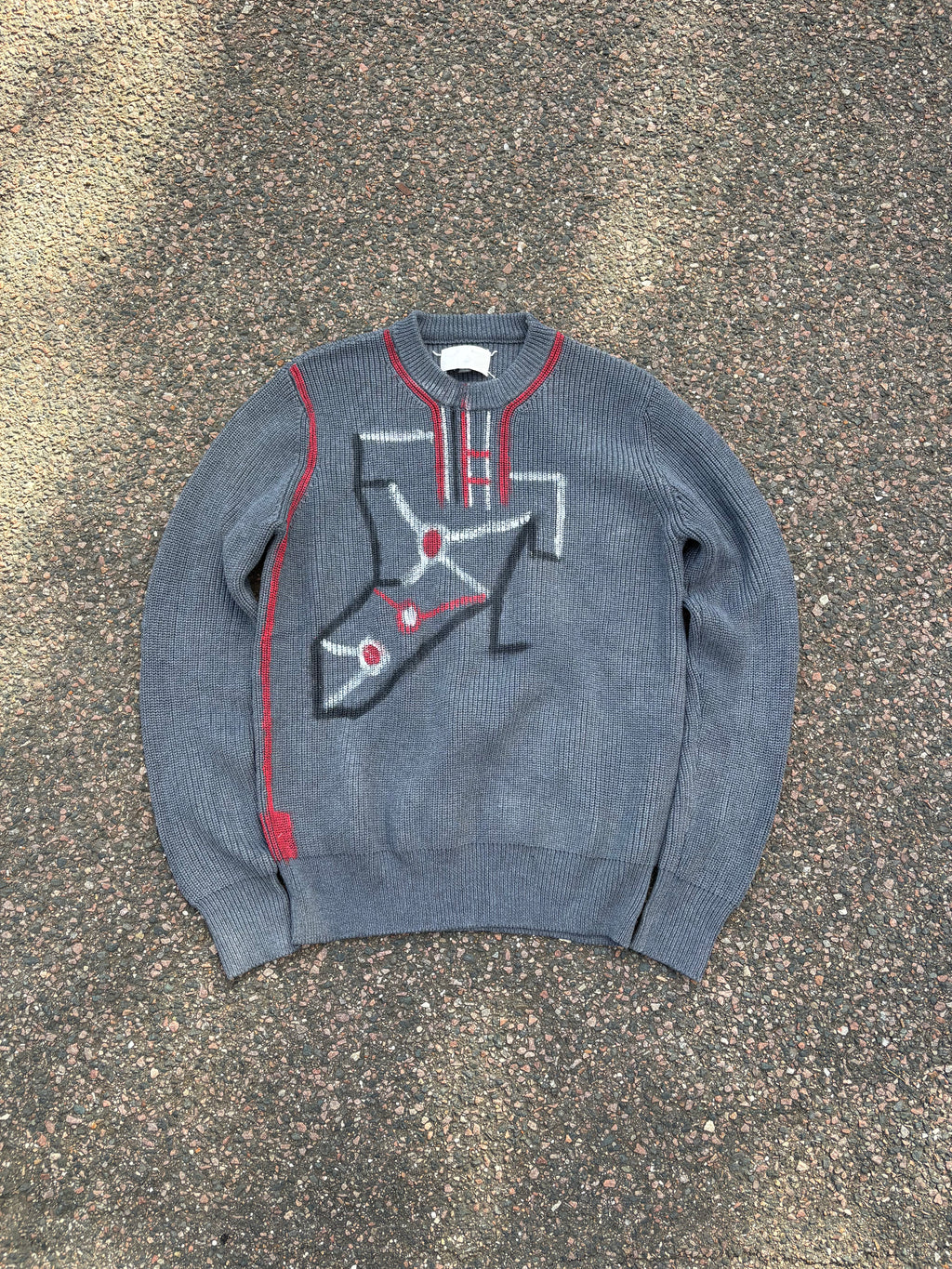 Maison margiela kids paint sweater gray