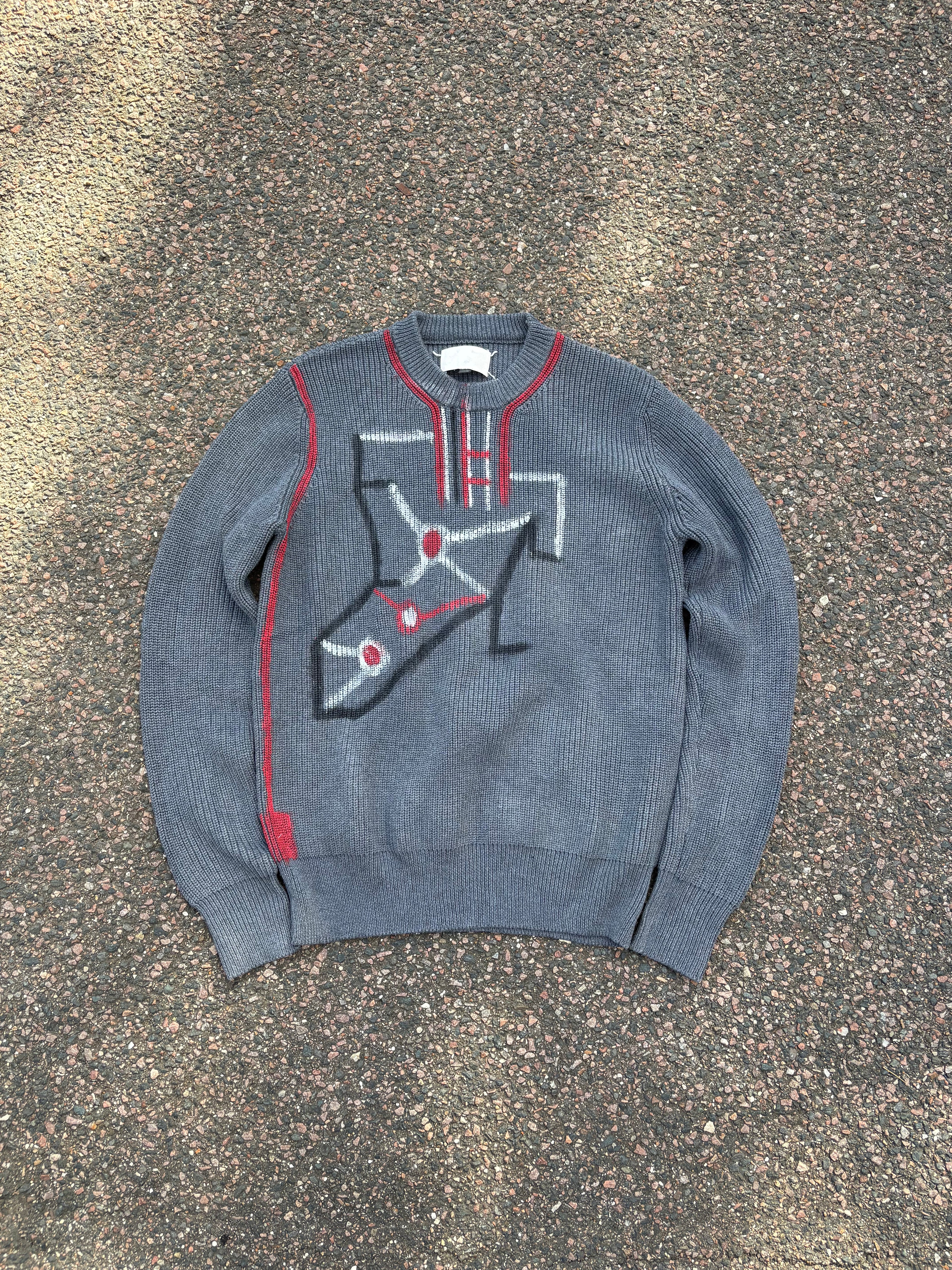 Maison margiela kids paint sweater gray