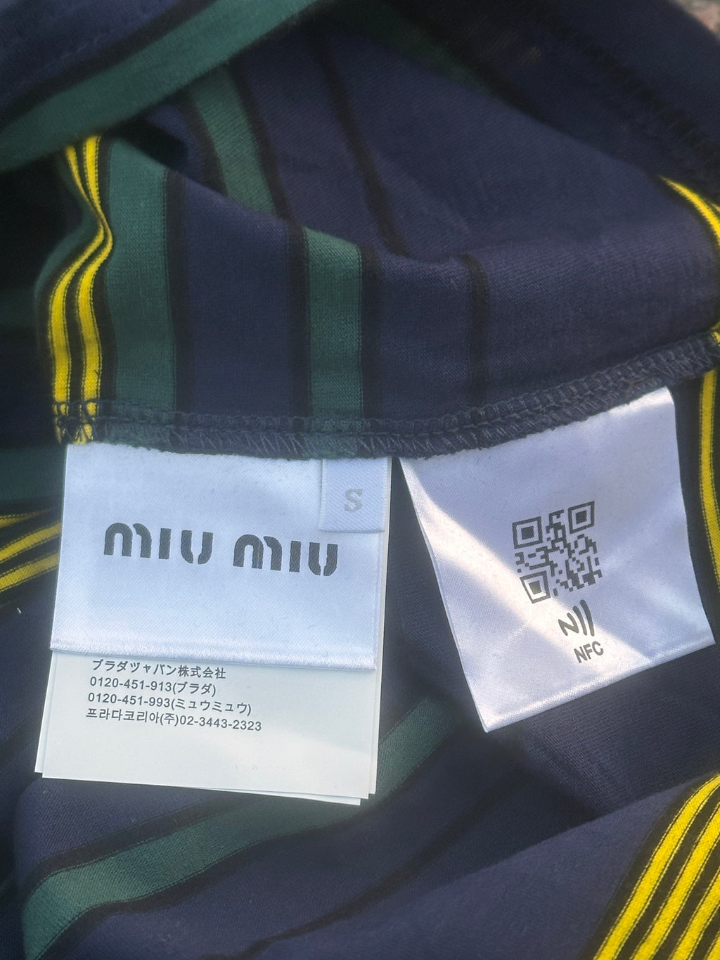 Miu miu striped SS25 pocket tee