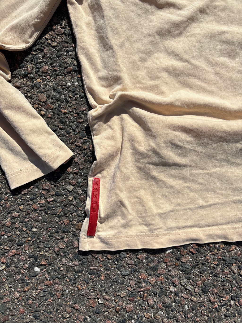 2000s Prada 3/4 sleeves beige shirt