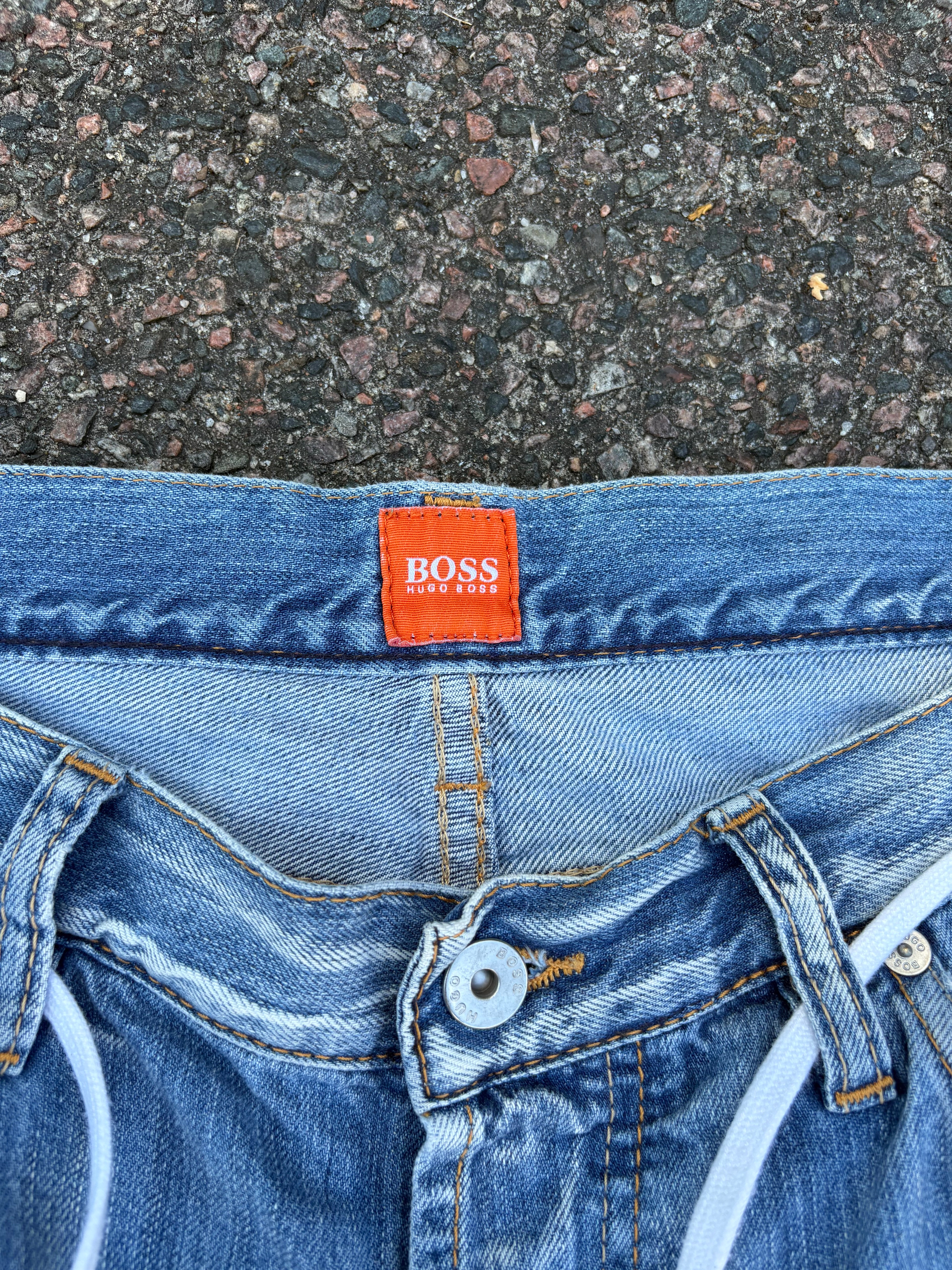 Vintage 1990s bootcut Hugo boss distressed blue jeans