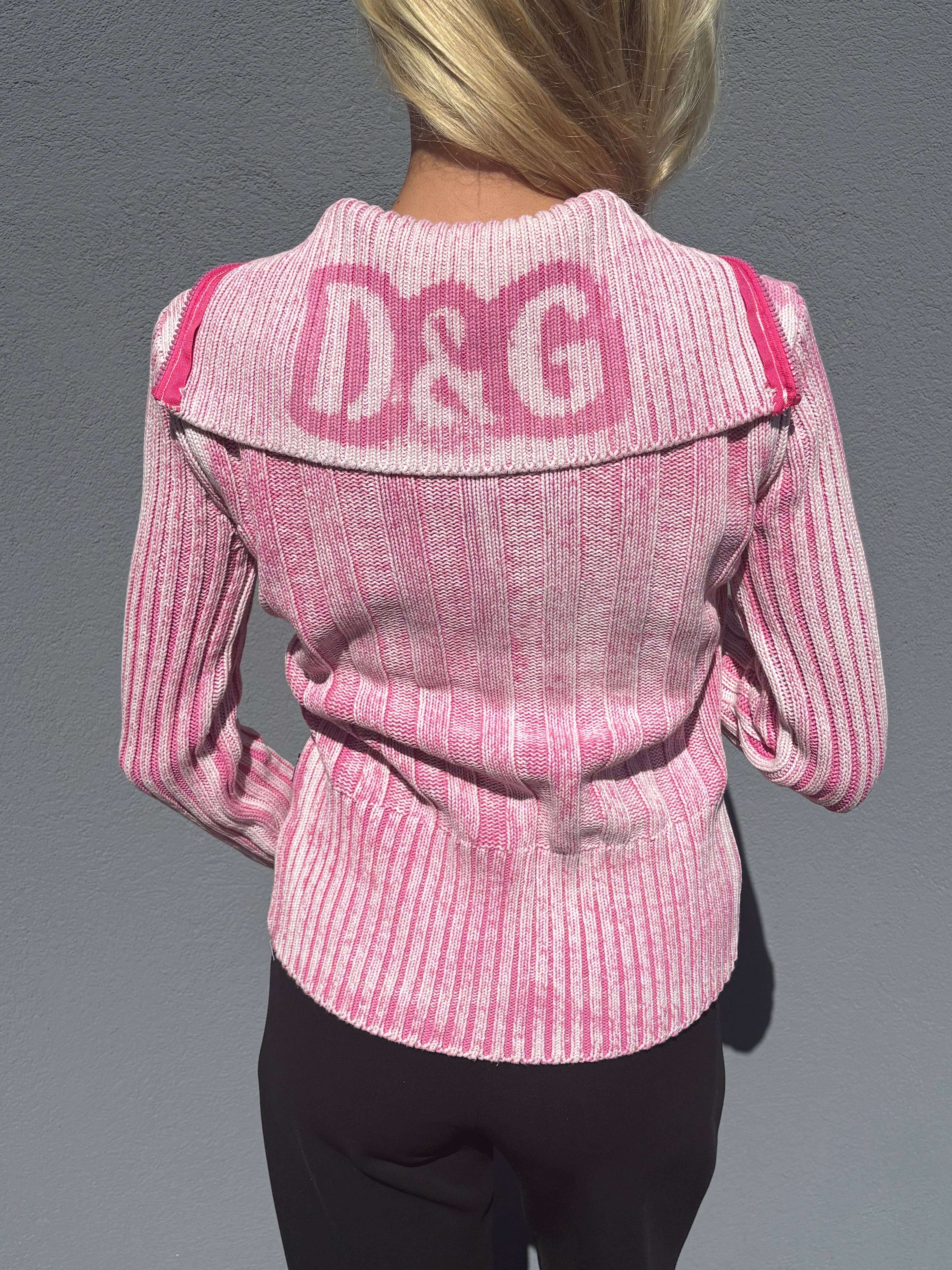 dolce & gabbana pink zip up 1990s vintage